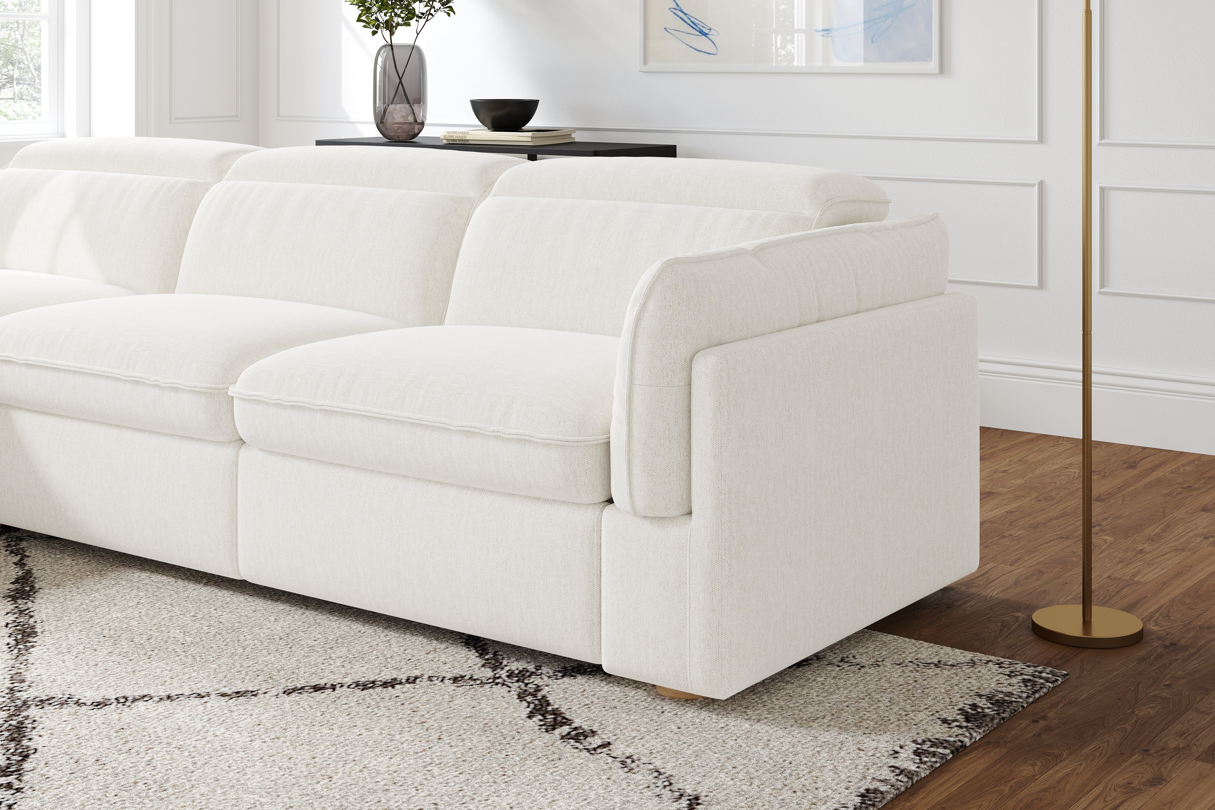 Fernanda Fabric Recliner Sectional Lounge - Image 7