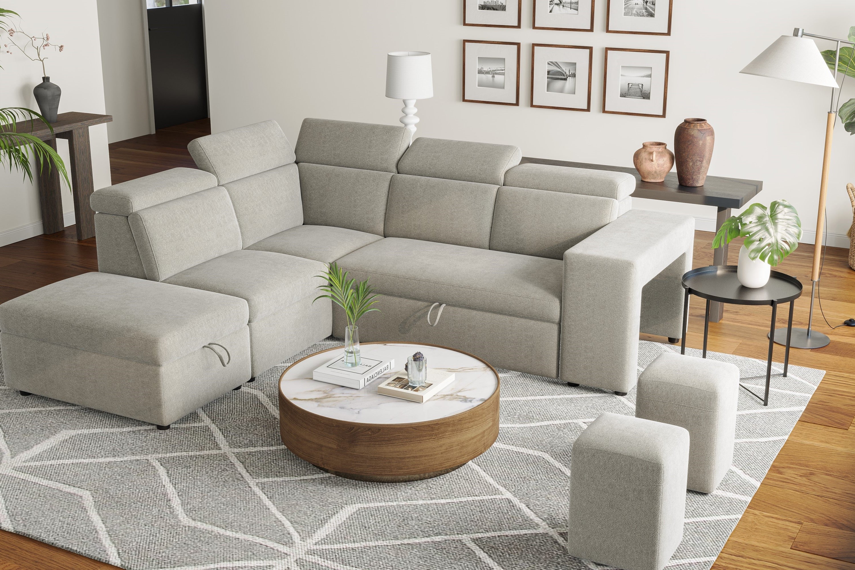 Finn Fabric Sectional Lounge Bed - Image 4