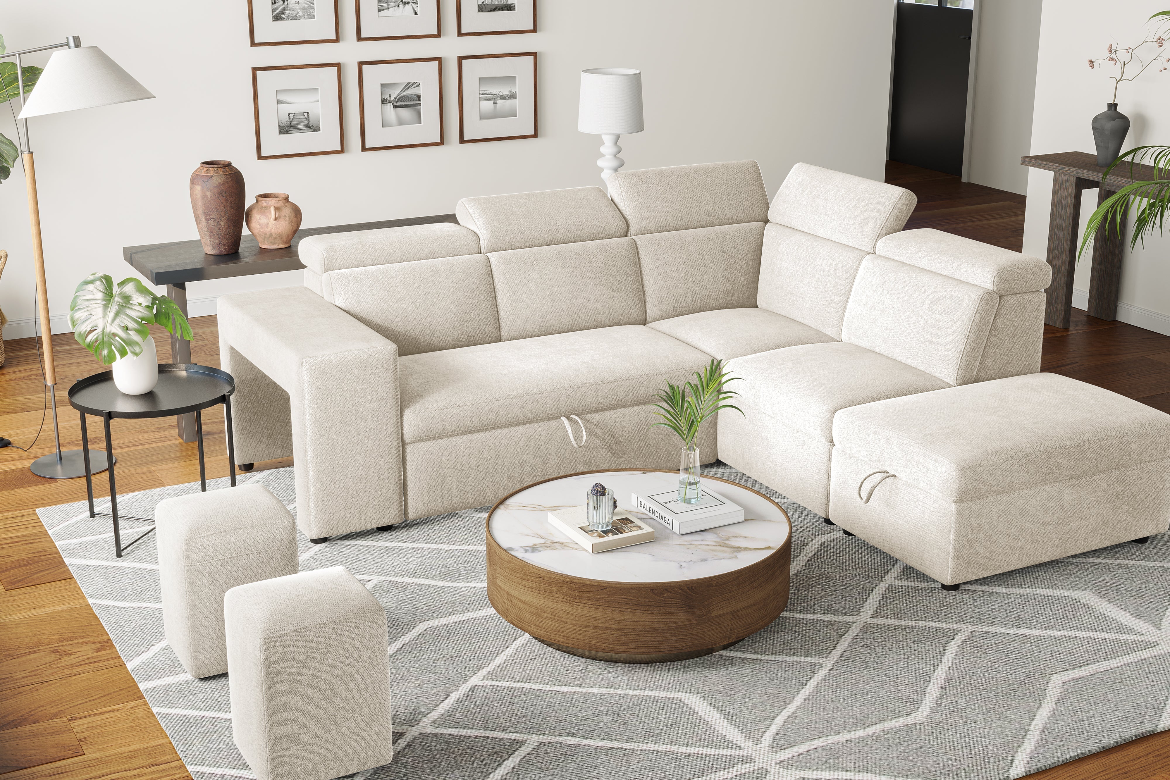 Finn Fabric Sectional Lounge Bed - Image 64