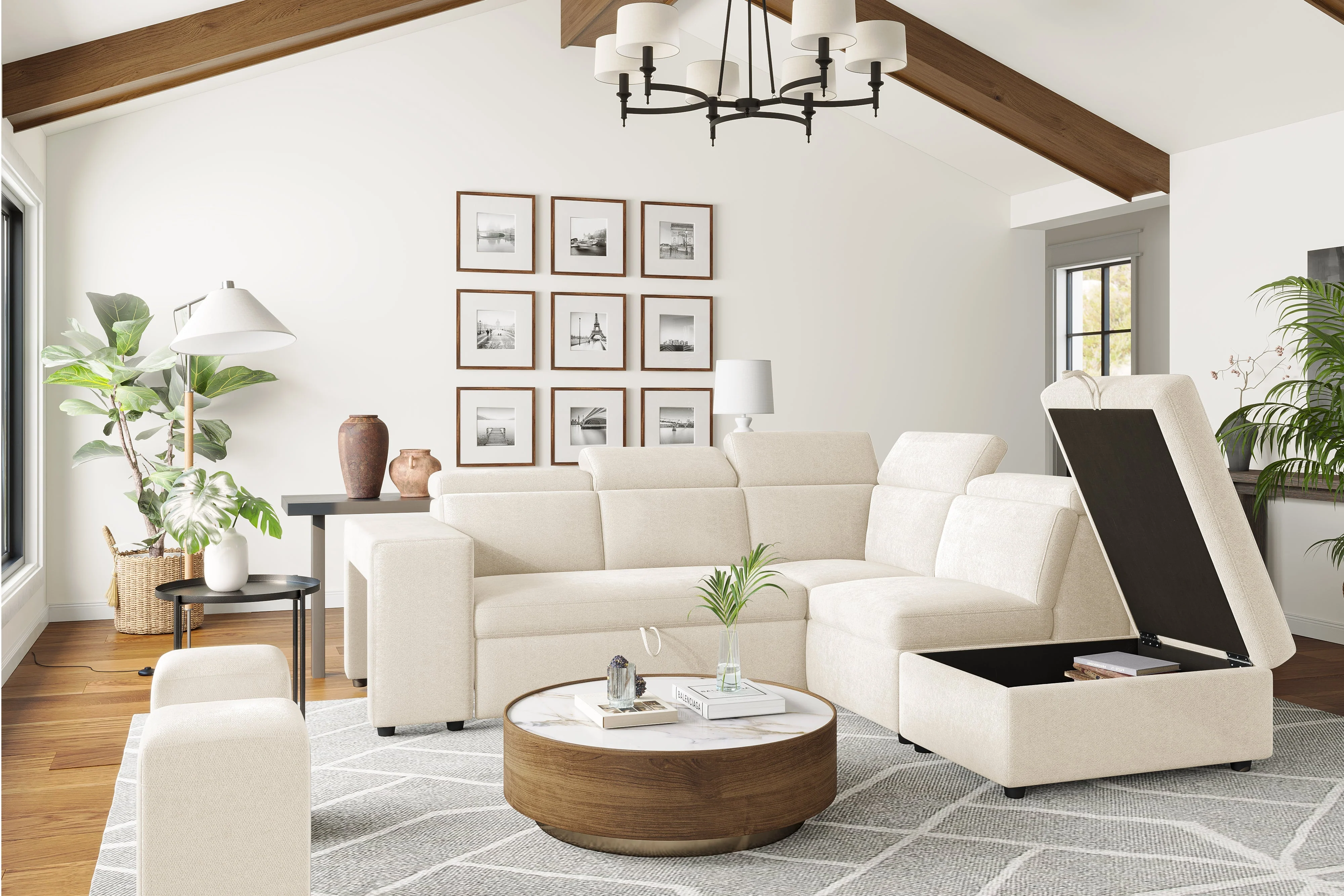 Finn Fabric Sectional Lounge Bed - Image 66
