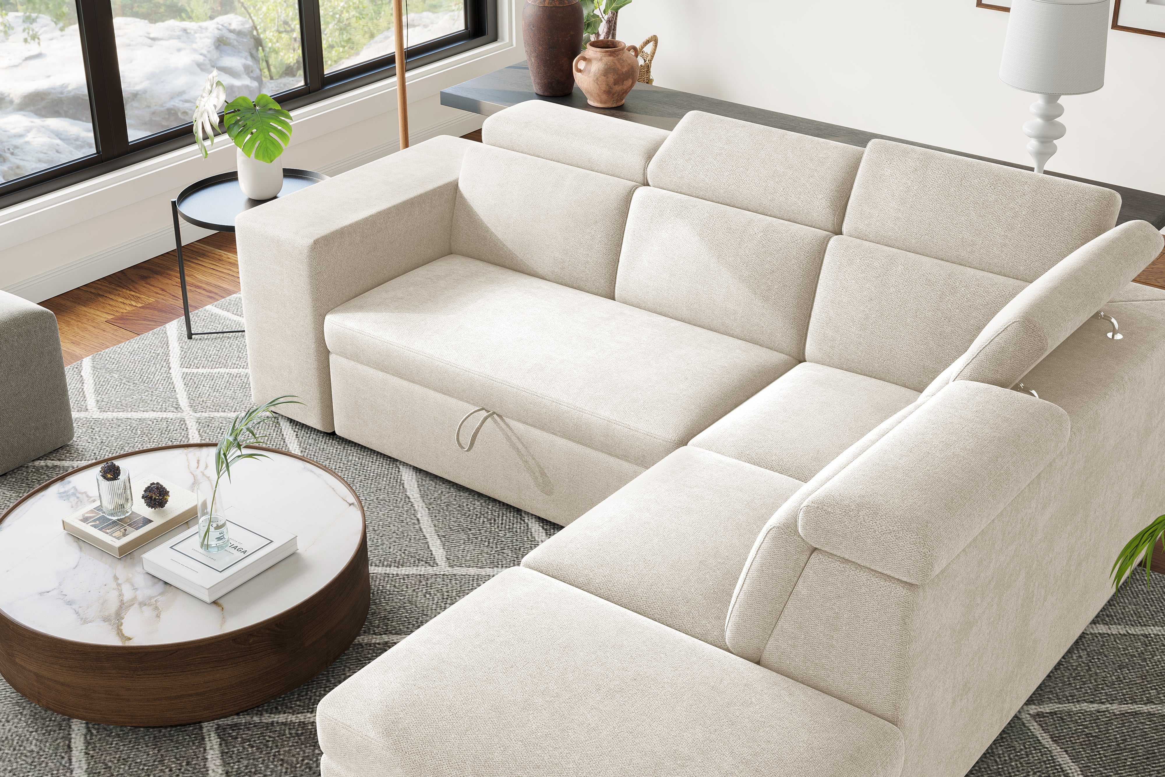 Finn Fabric Sectional Lounge Bed - Image 68