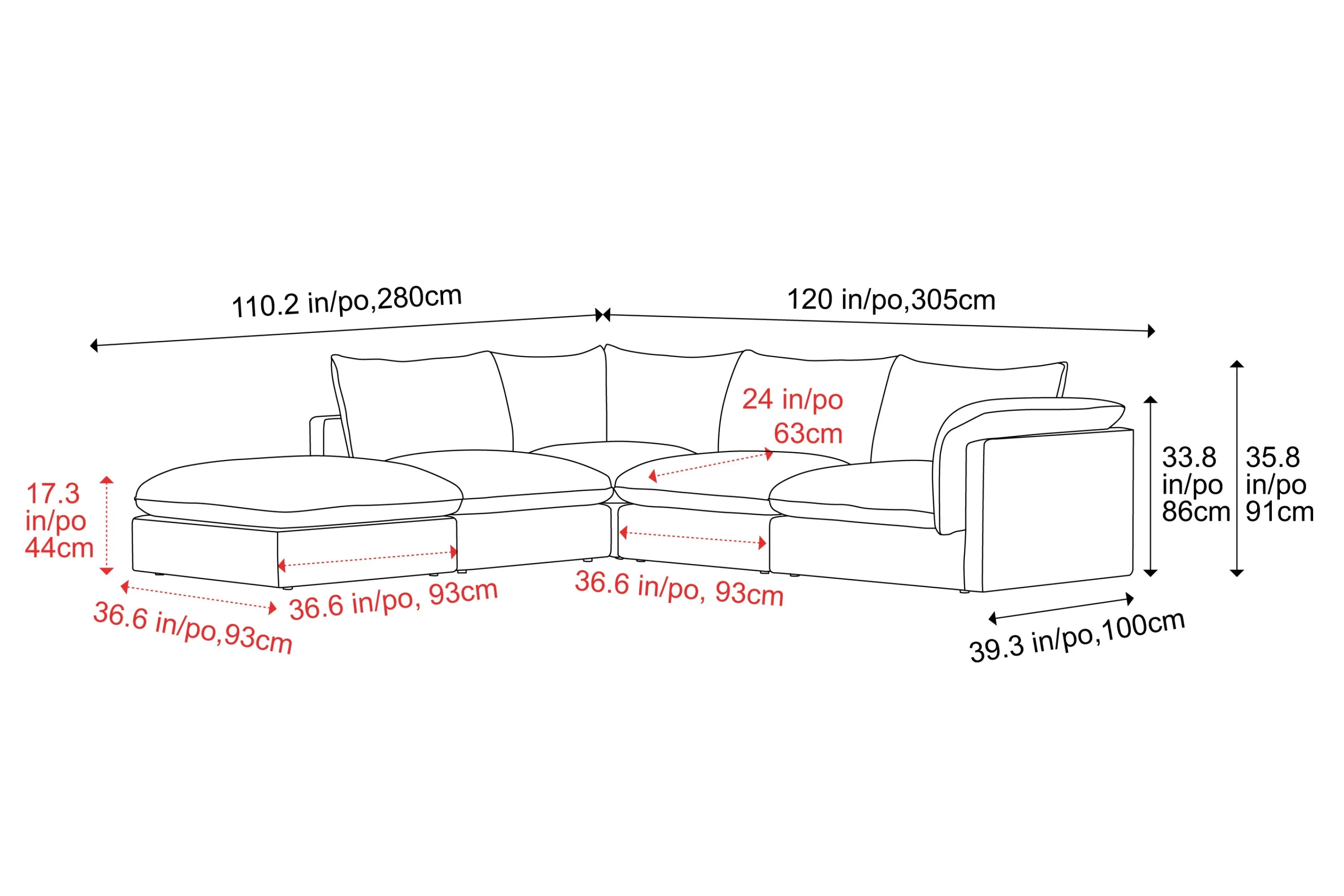 Frederick Fabric Corner Sectional Lounge - Image 3