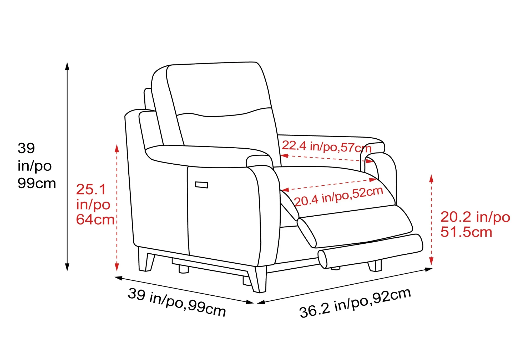 George Leather Recliner Seat - Image 10
