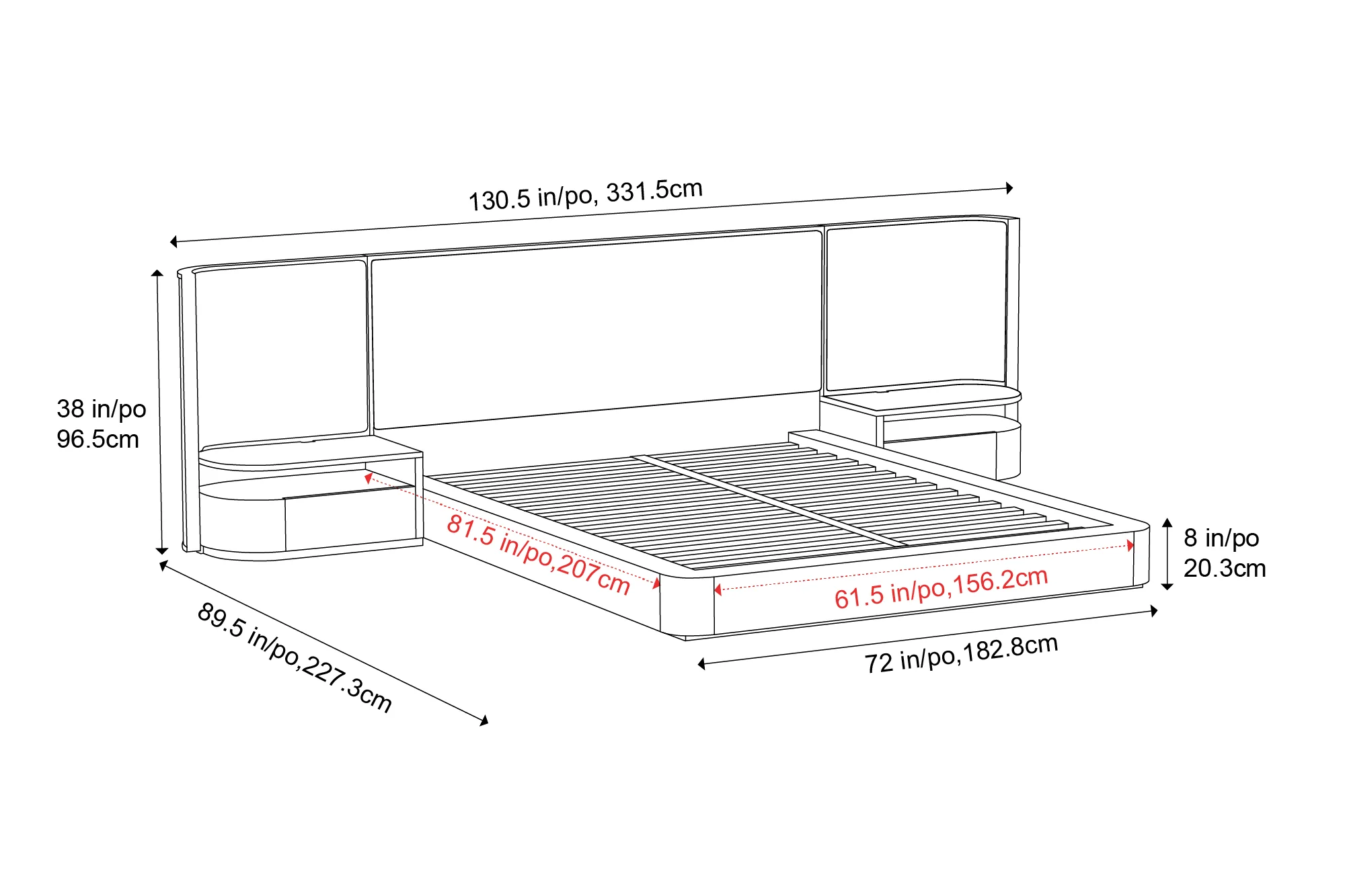 Gianna Wood Bed Frame - Image 3