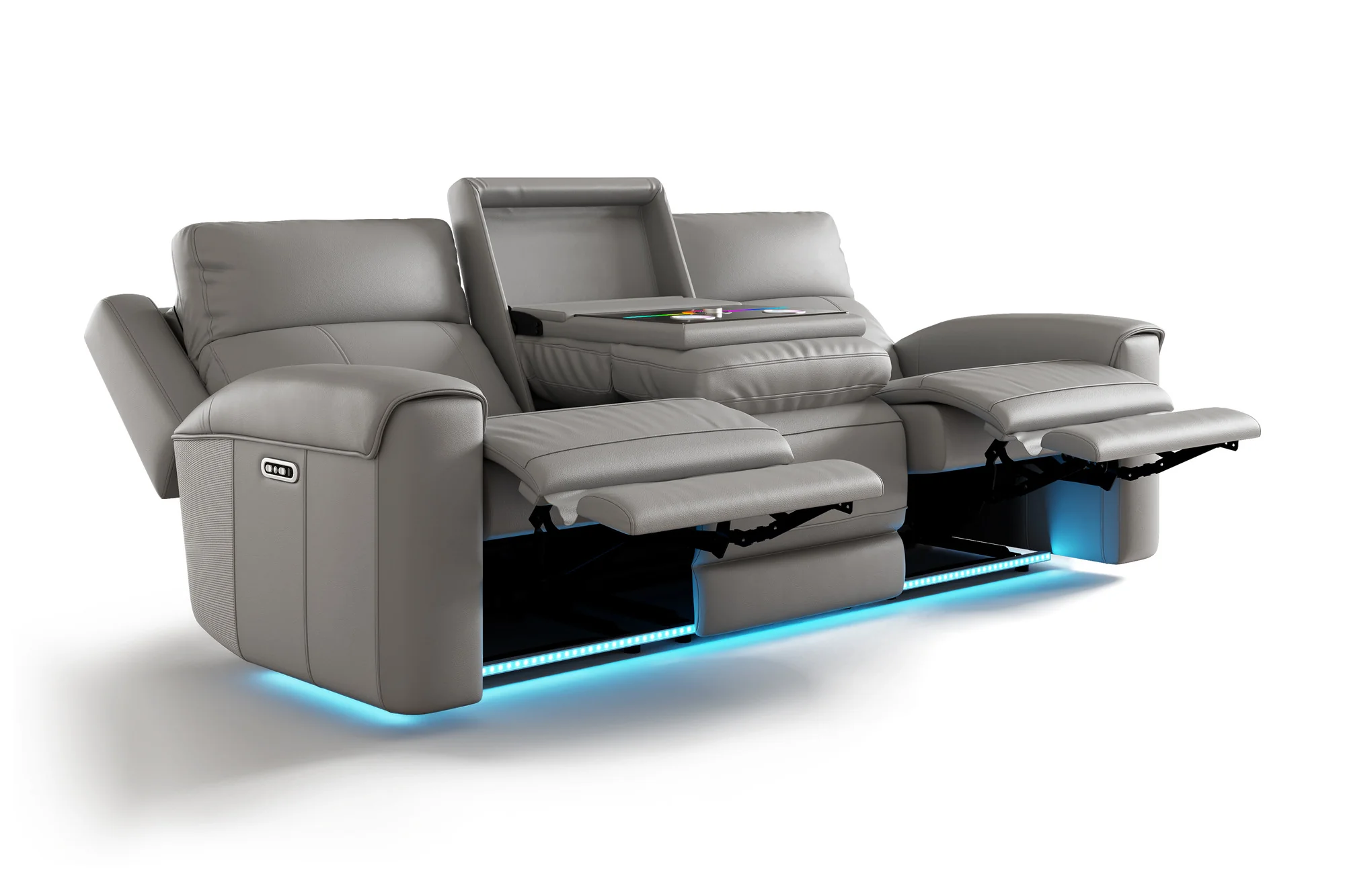 Harbour Immersive Audio Leather Dual Recliner Lounge with Heat & Massage & Ventilation - Image 16