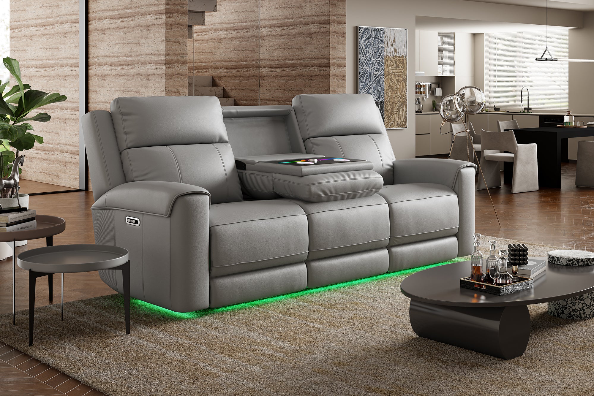 Harbour Immersive Audio Leather Dual Recliner Lounge with Heat & Massage & Ventilation - Image 2