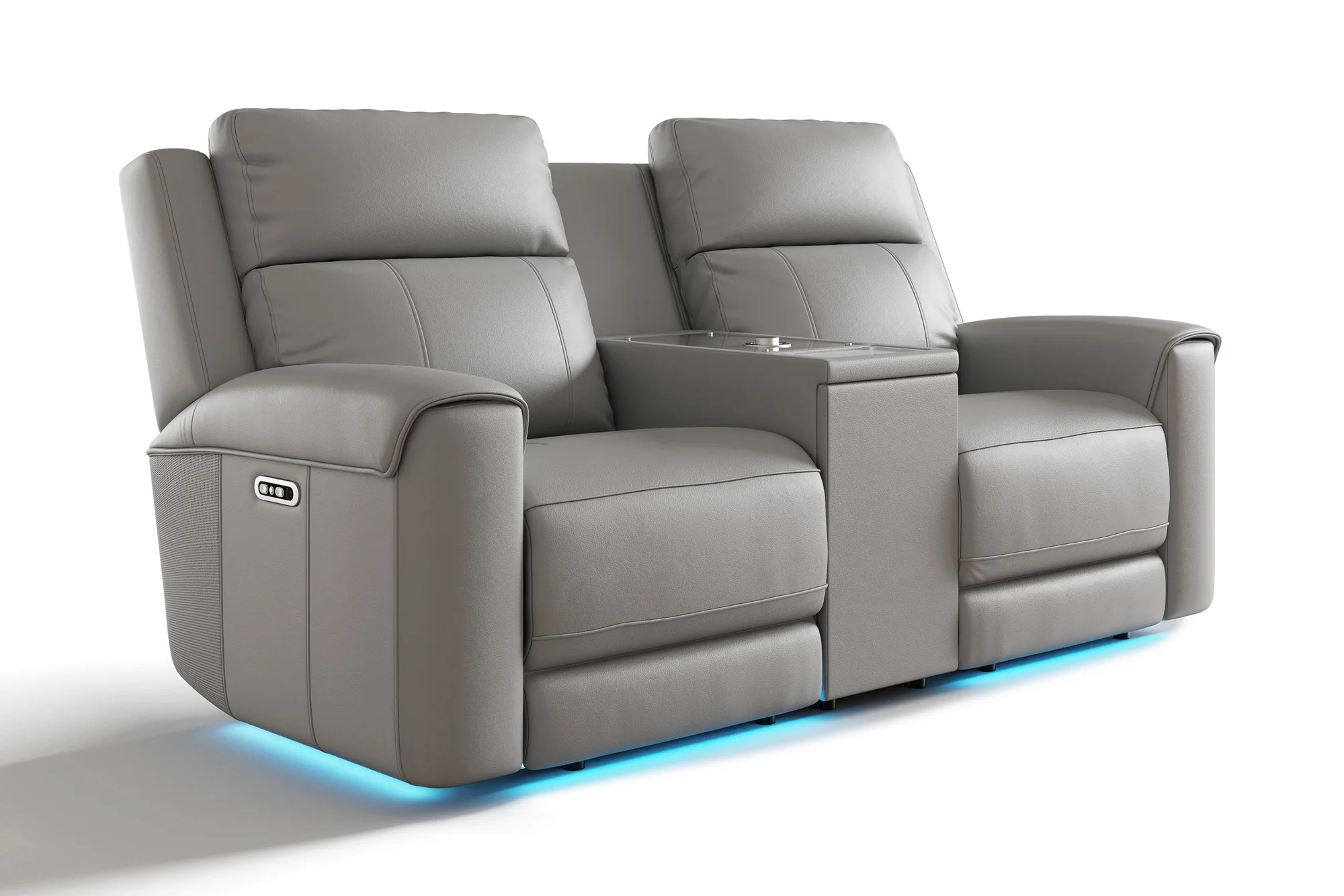 Harbour Immersive Audio Leather Dual Recliner Loveseat Lounge with Heat & Massage & Ventilation