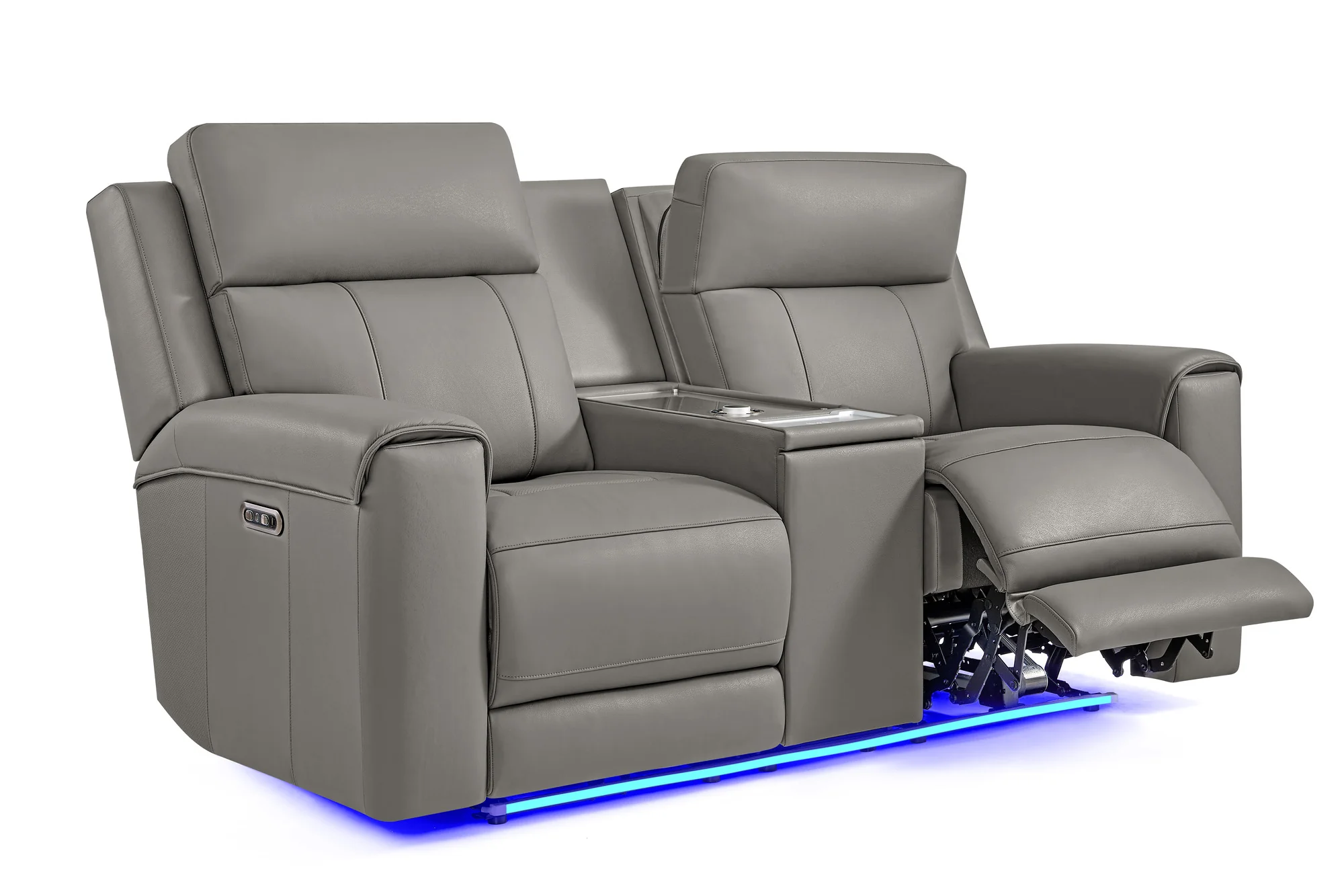 Harbour Immersive Audio Leather Dual Recliner Loveseat Lounge with Heat & Massage & Ventilation - Image 16