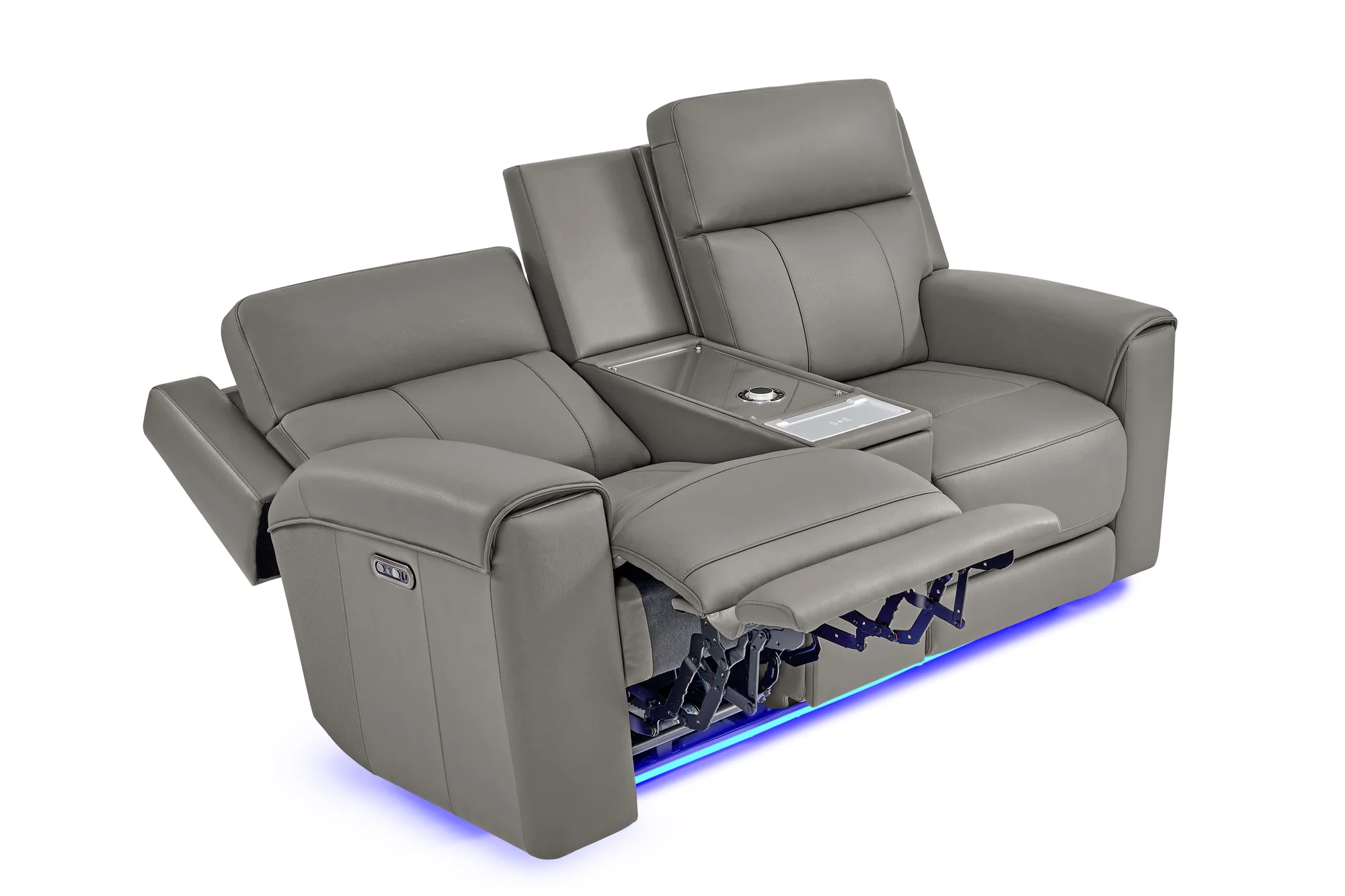 Harbour Immersive Audio Leather Dual Recliner Loveseat Lounge with Heat & Massage & Ventilation - Image 17