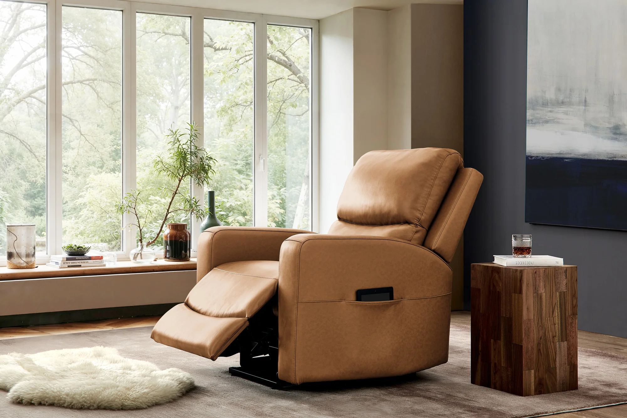 Hector Leather Power Lift Recliner Chair with Heat & Massage - Image 24