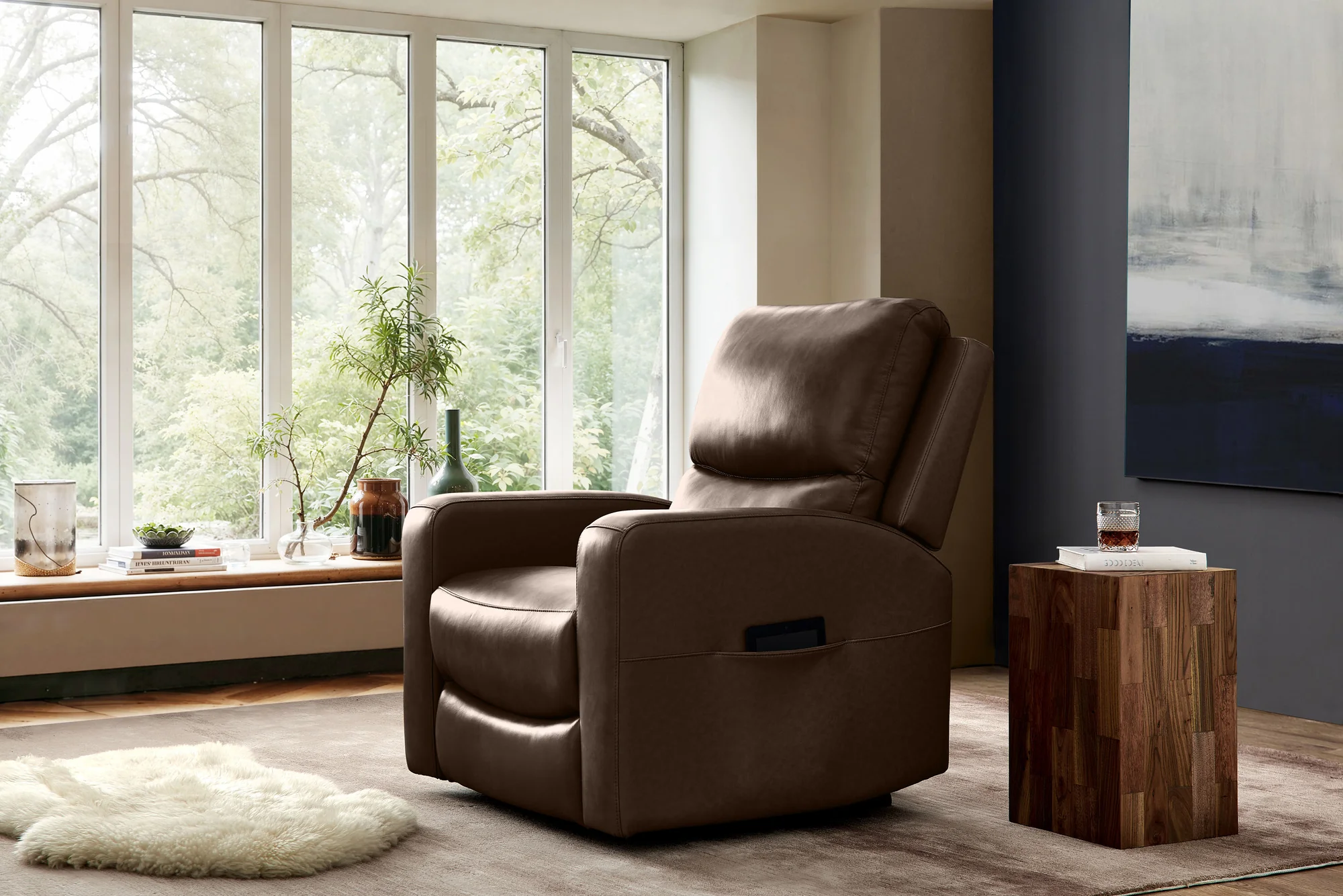 Hector Leather Power Lift Recliner Chair with Heat & Massage - Image 4
