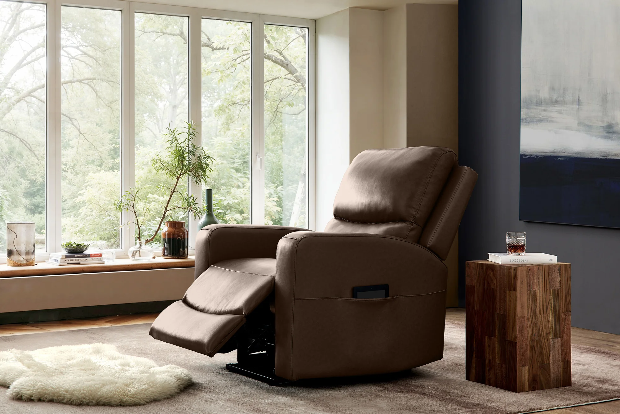 Hector Leather Power Lift Recliner Chair with Heat & Massage - Image 5