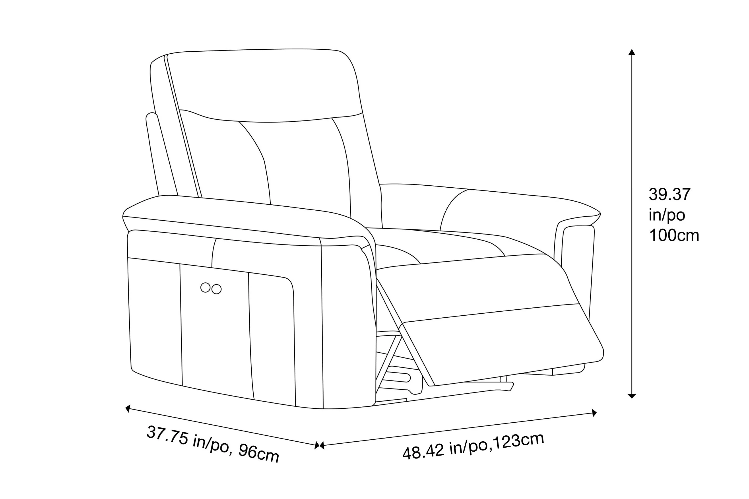 Heidi Leather Recliner Chair - Image 3