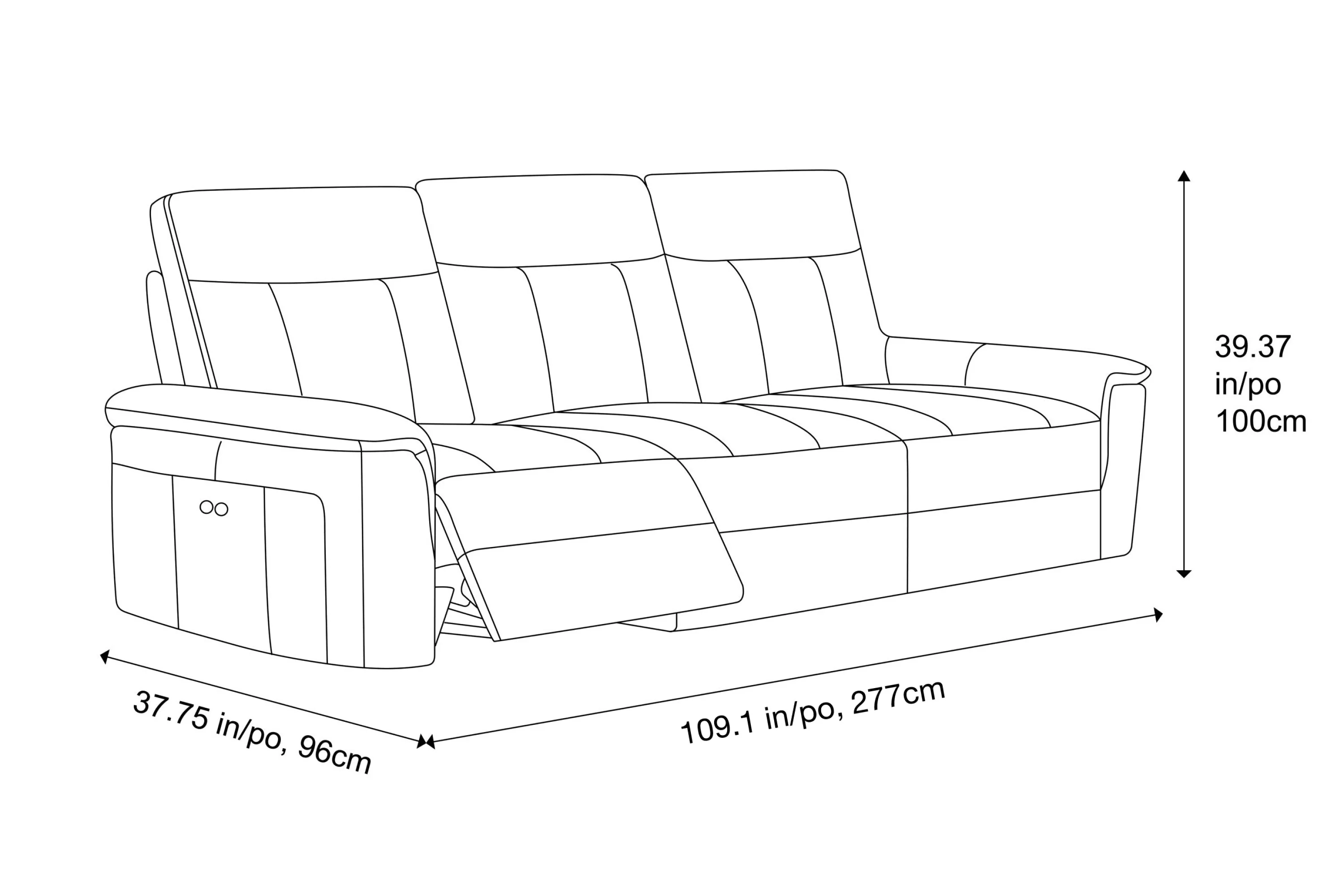 Heidi Leather Recliner Lounge - Image 10