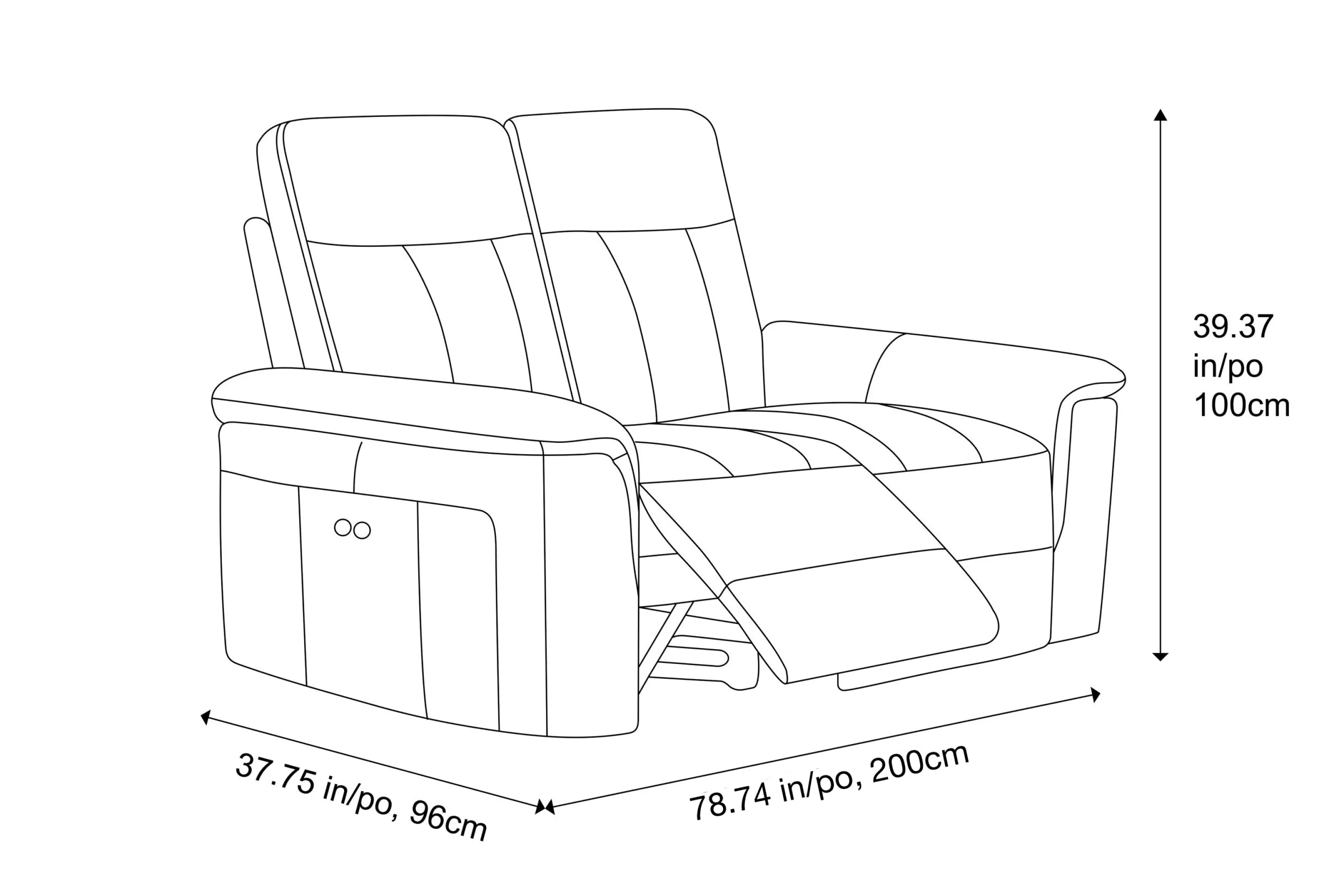 Heidi Leather Recliner Lounge - Image 3