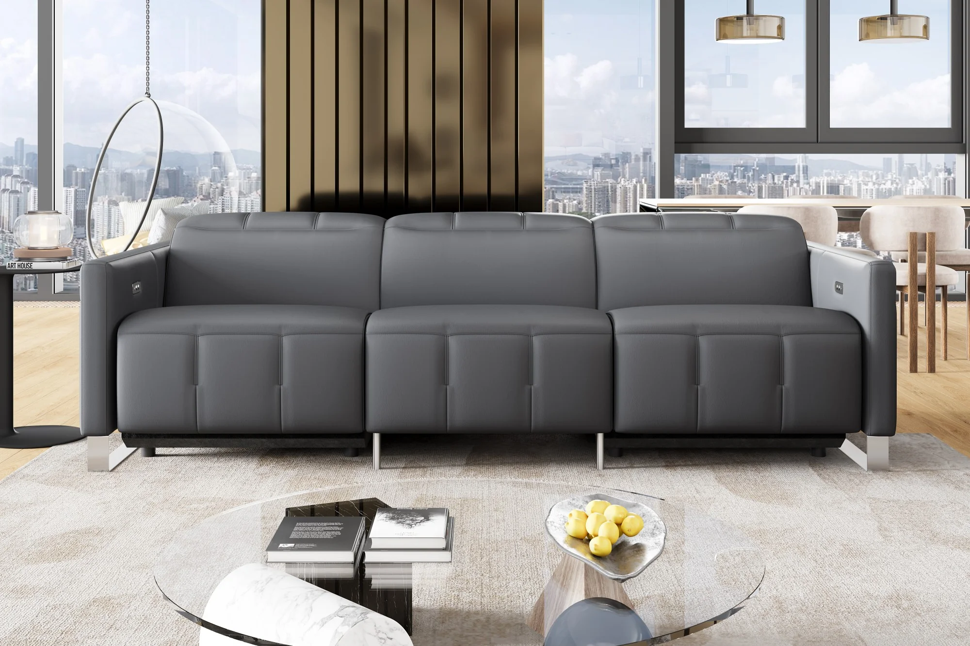 Isla Leather Recliner Lounge - Image 5