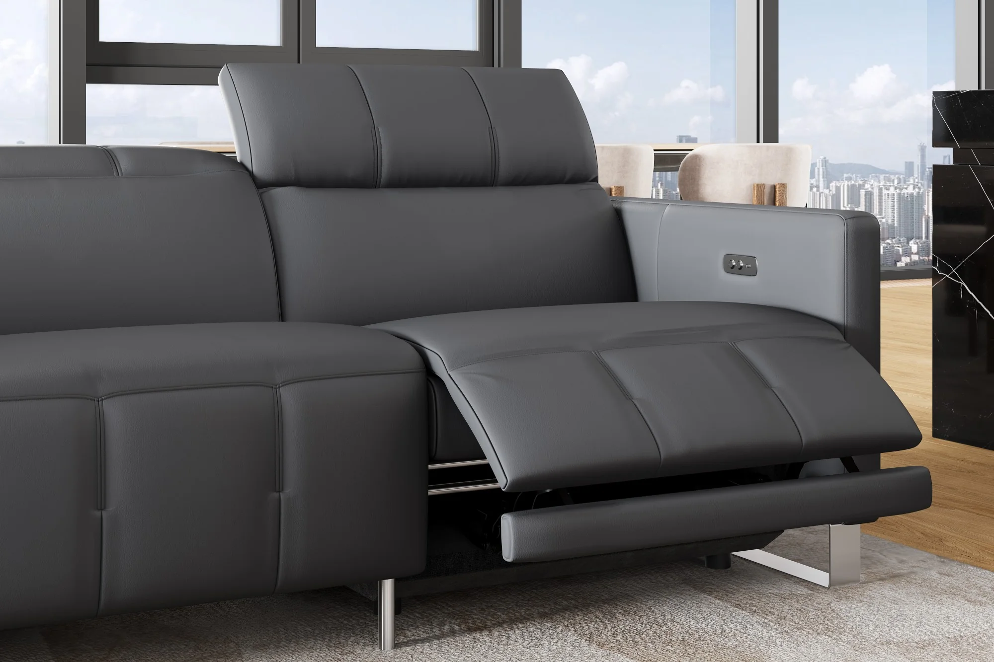 Isla Leather Recliner Lounge - Image 6