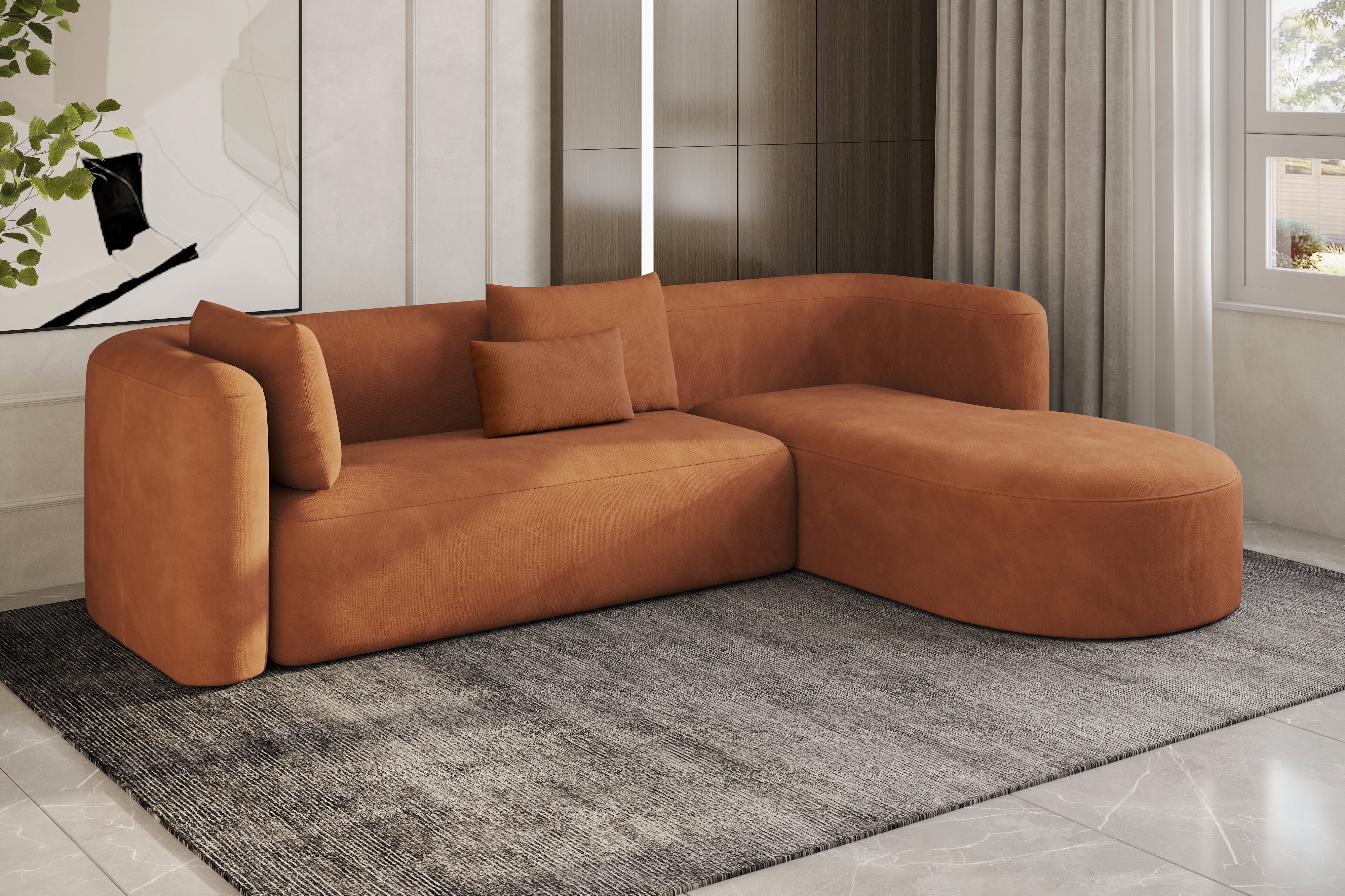Jordyn Velvet Fabric Sectional Lounge - Image 19