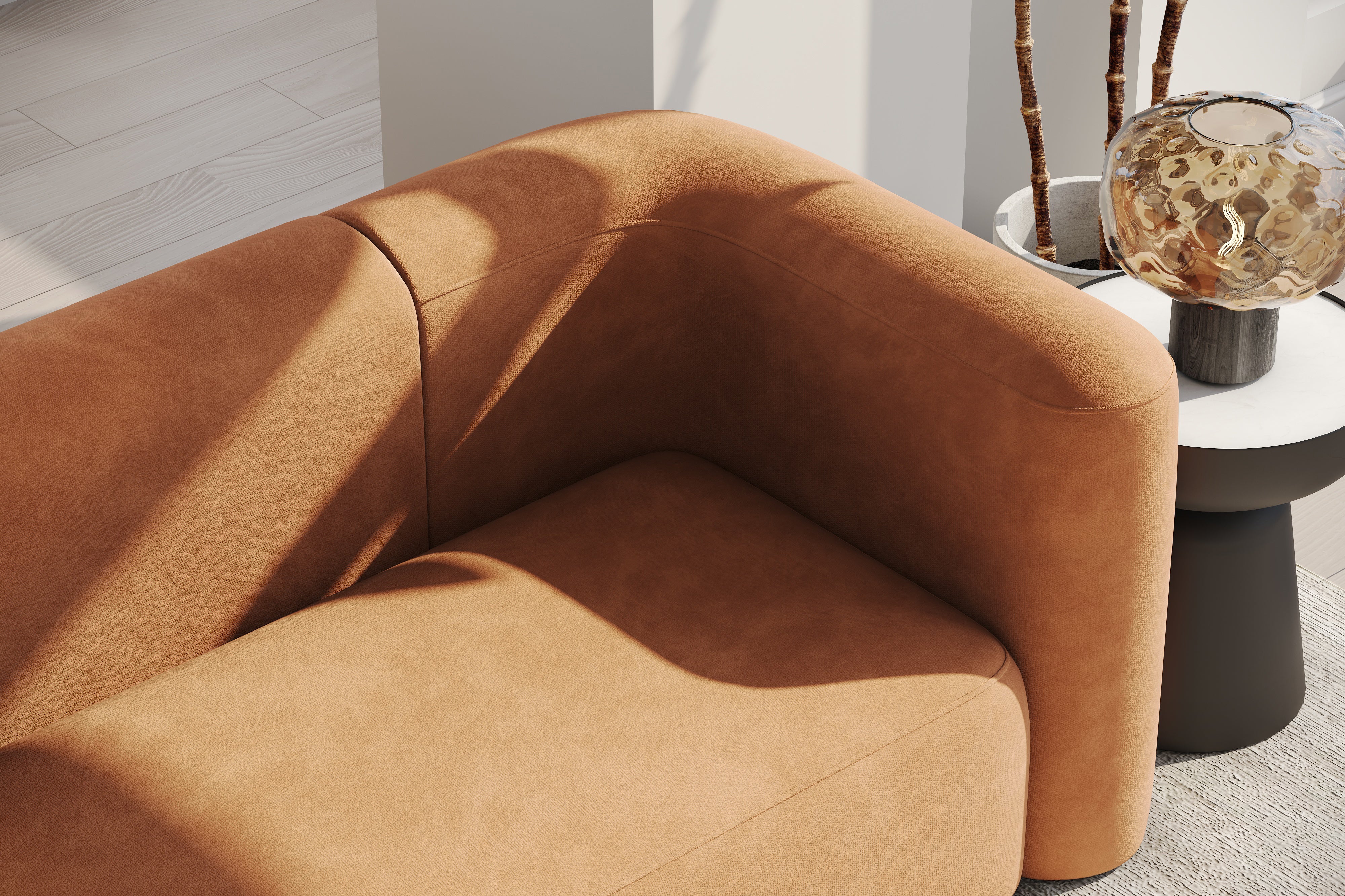 Jordyn Velvet Fabric Sectional Lounge - Image 29