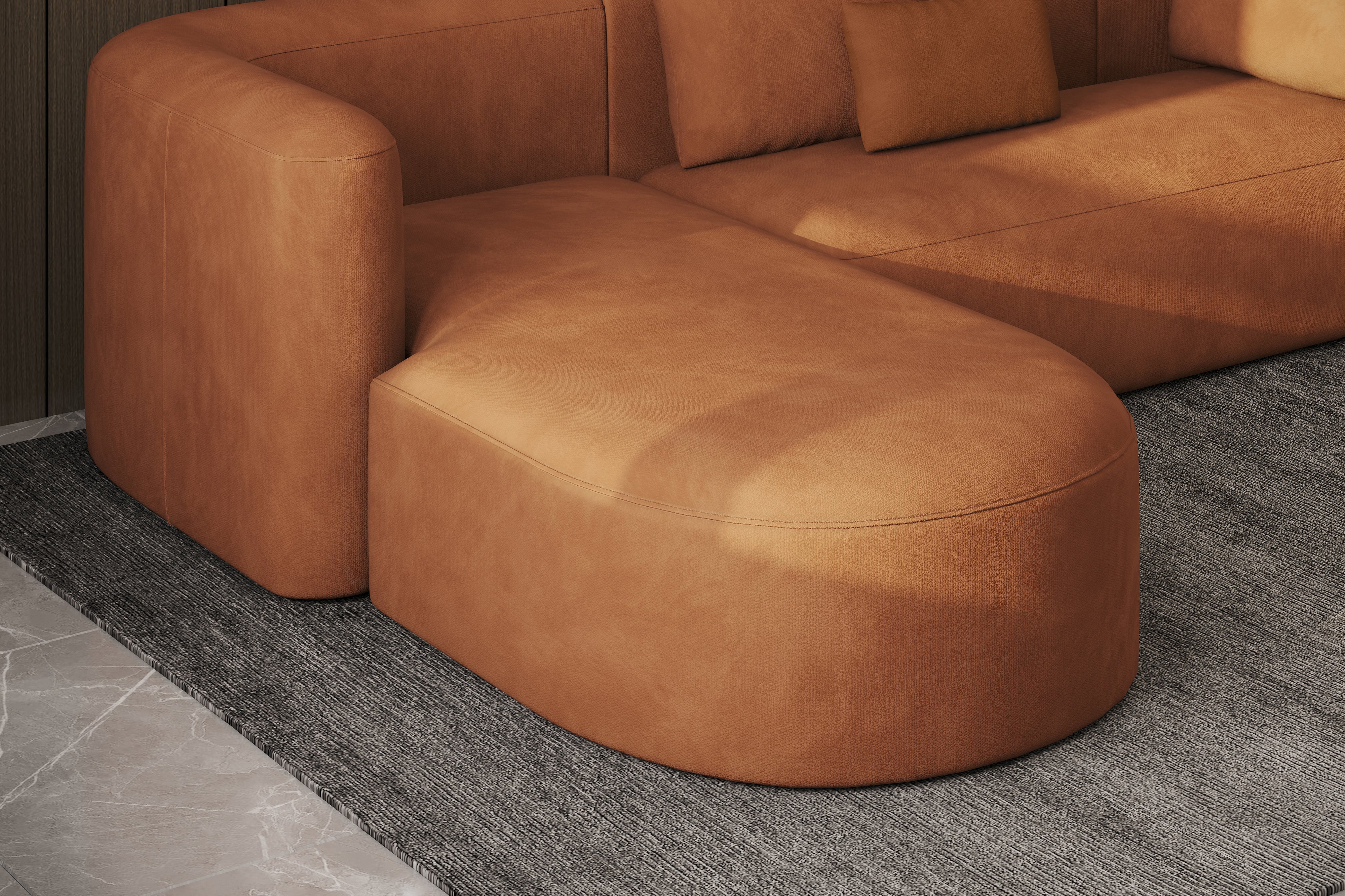 Jordyn Velvet Fabric Sectional Lounge - Image 30