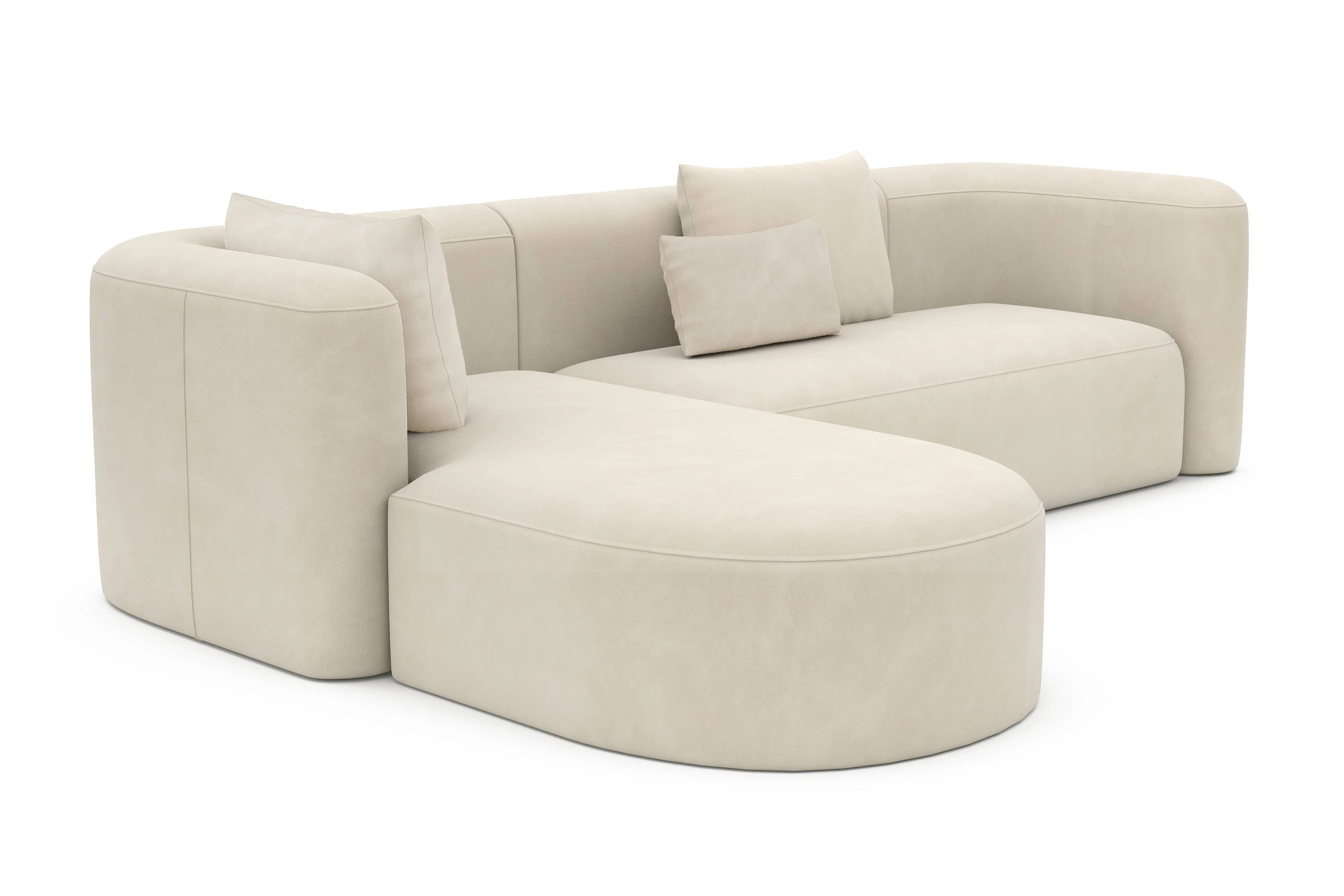 Jordyn Velvet Fabric Sectional Lounge - Image 8