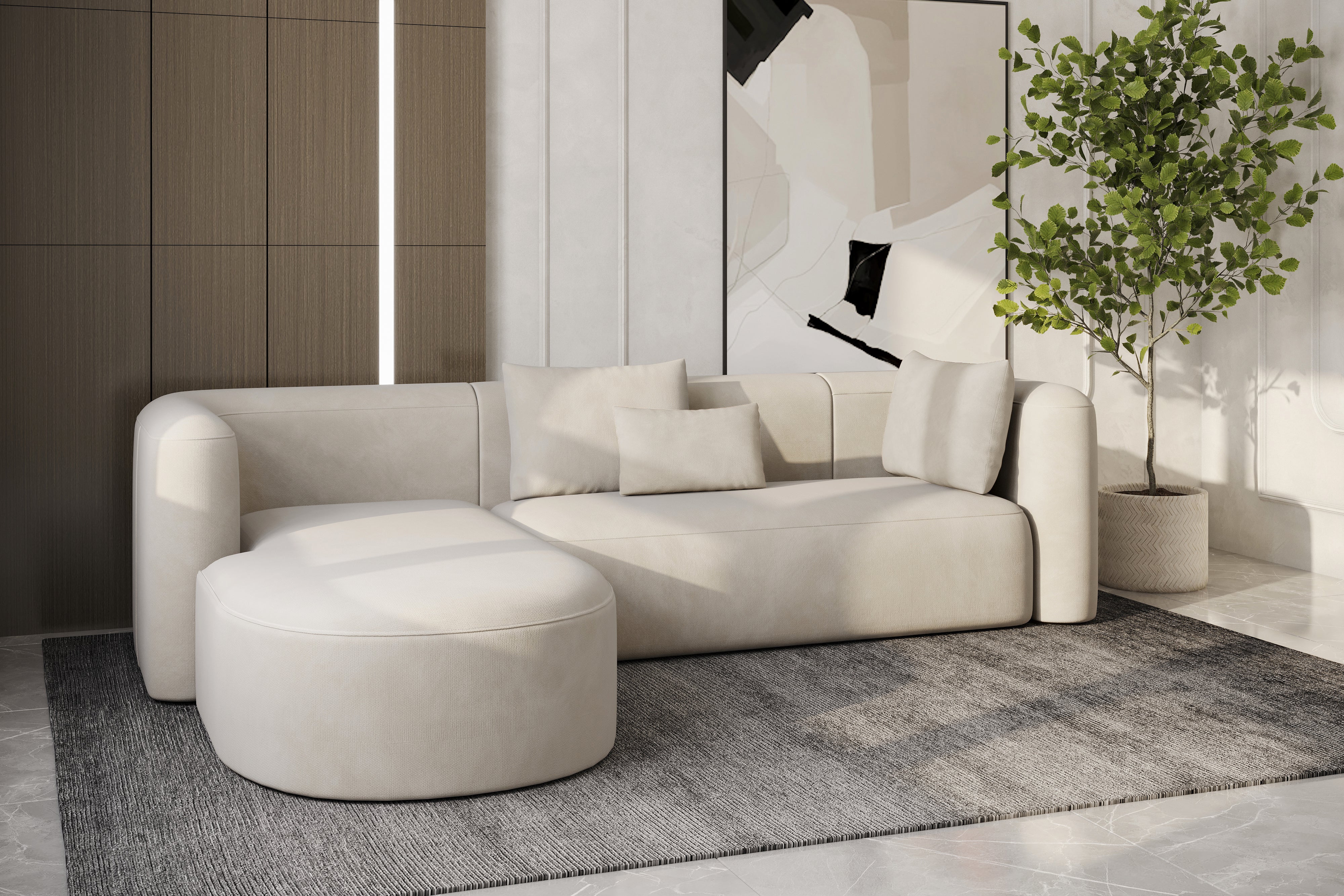 Jordyn Velvet Fabric Sectional Lounge - Image 9