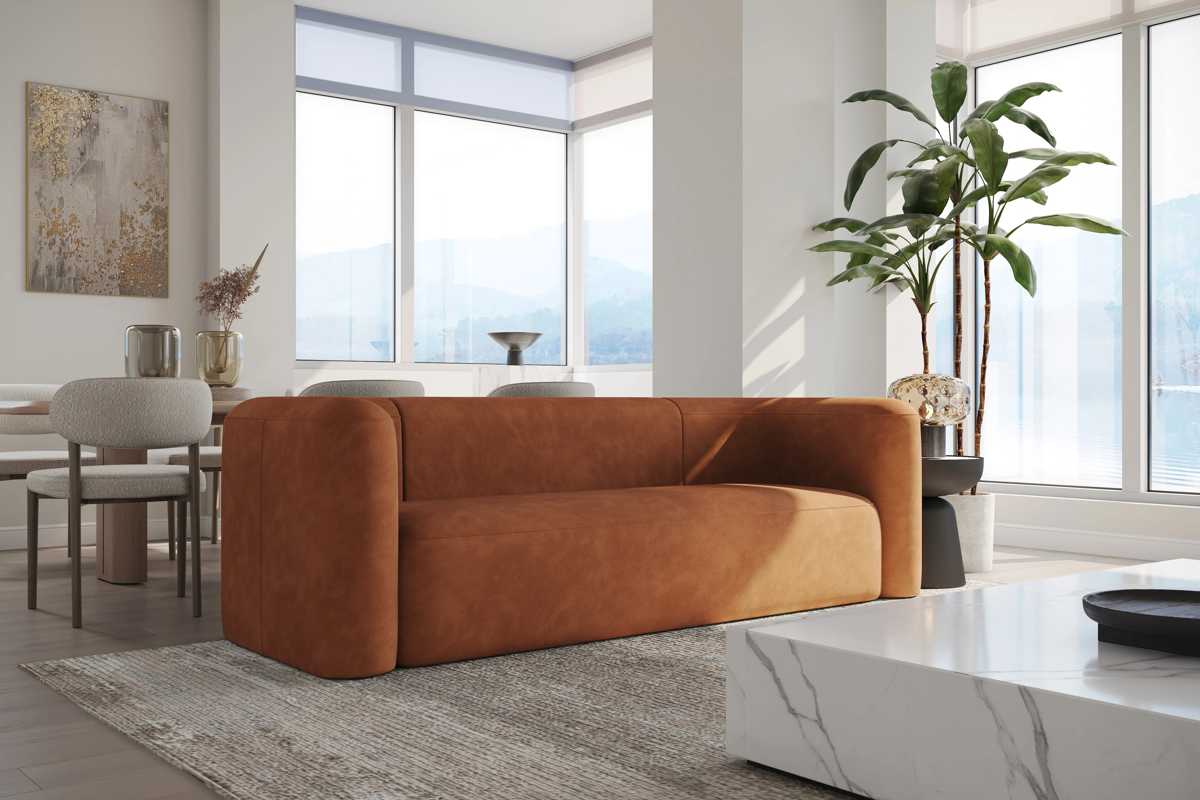 Jordyn Velvet Fabric Lounge - Image 4