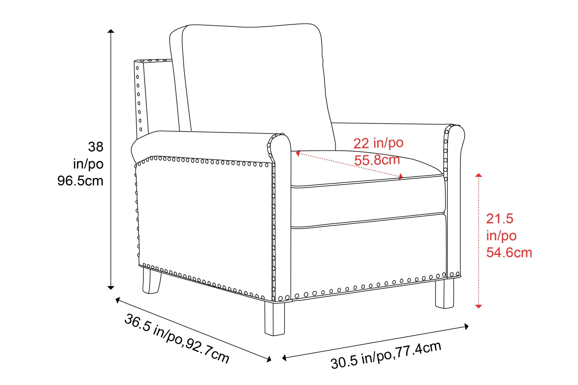 Jovany Leather Recliner Chair - Image 3