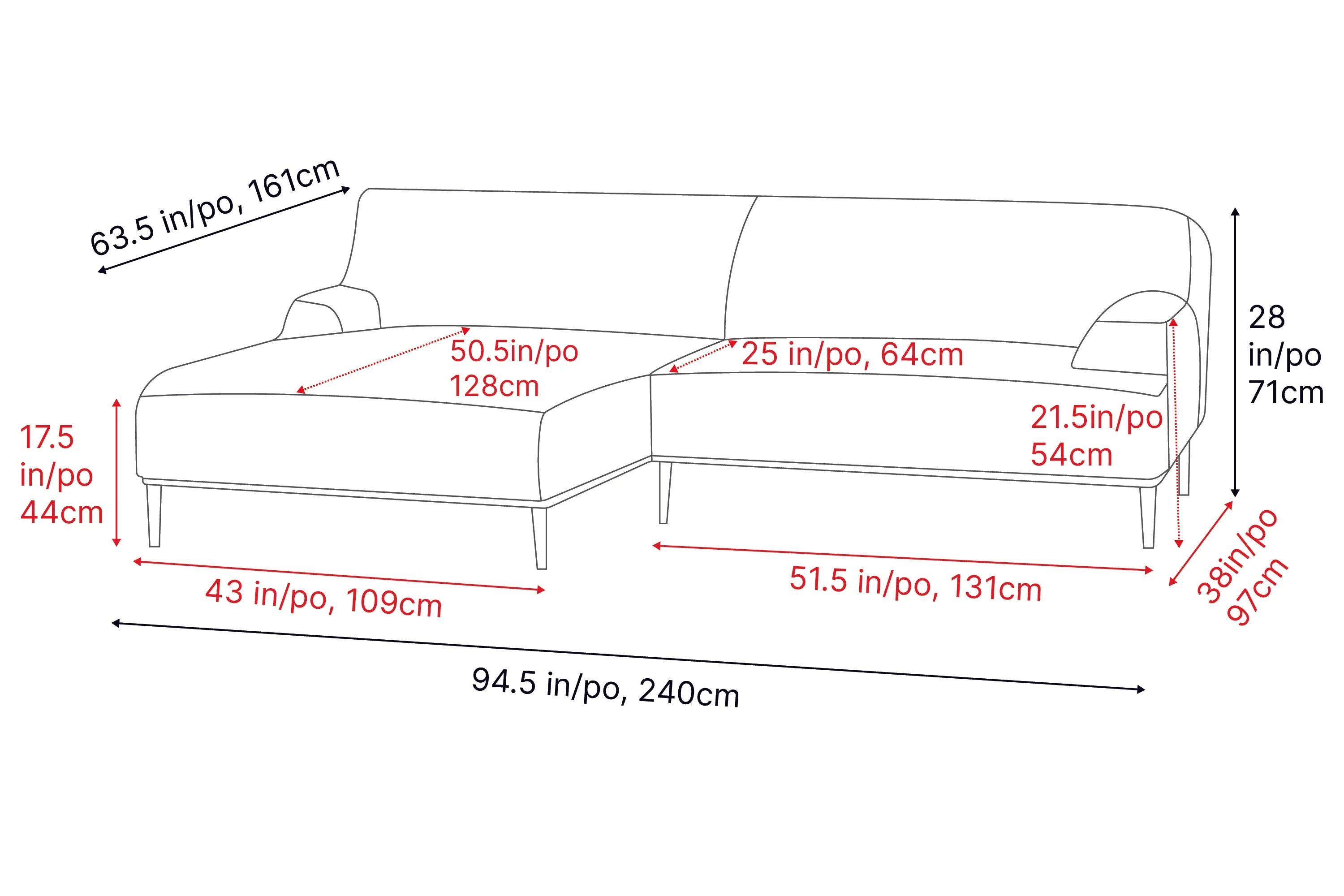Kotor Fabric Sectional Lounge - Image 3
