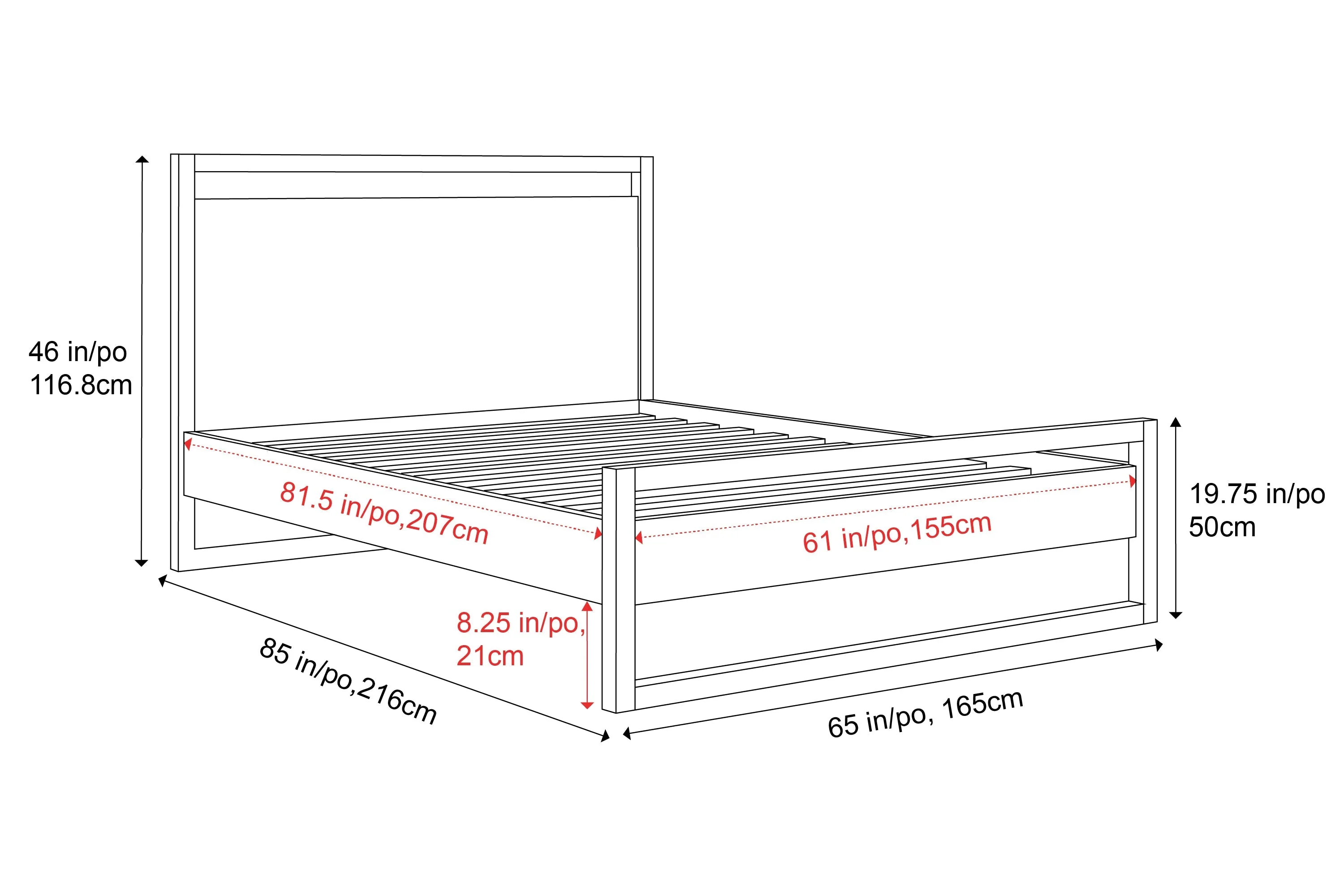 Leah Wood Bed Frame - Image 3