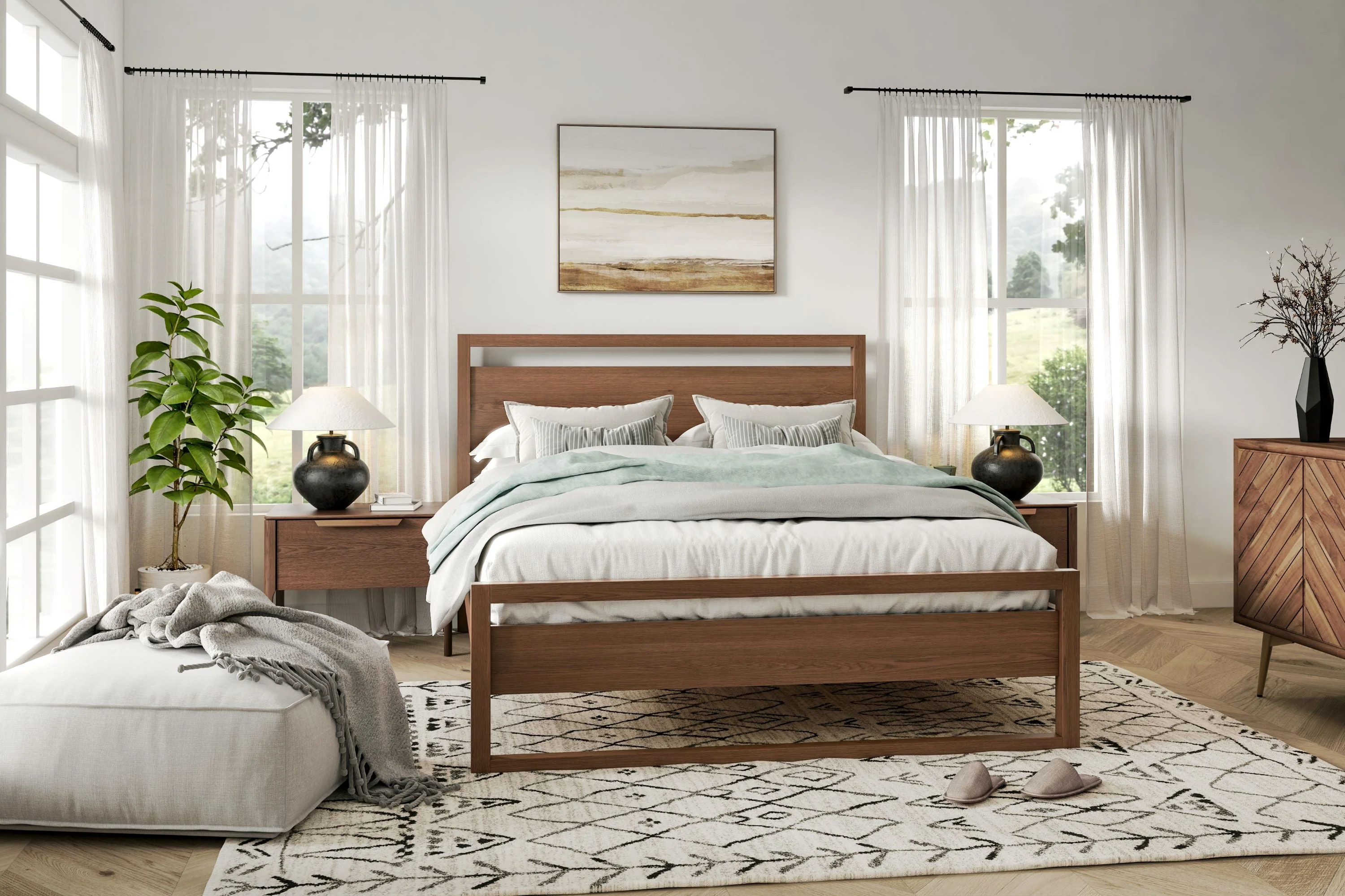Leah Wood Bed Frame - Image 4
