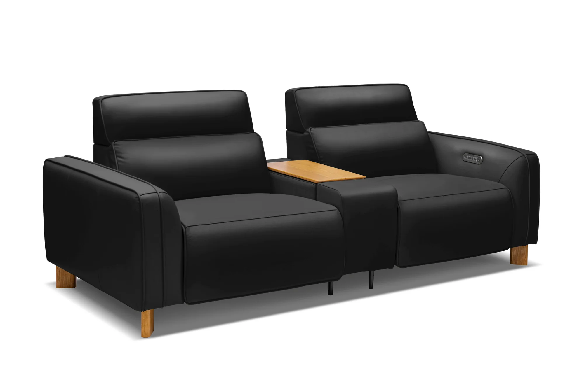 Lesley Leather Dual Recliner Lounge with Console - Image 17
