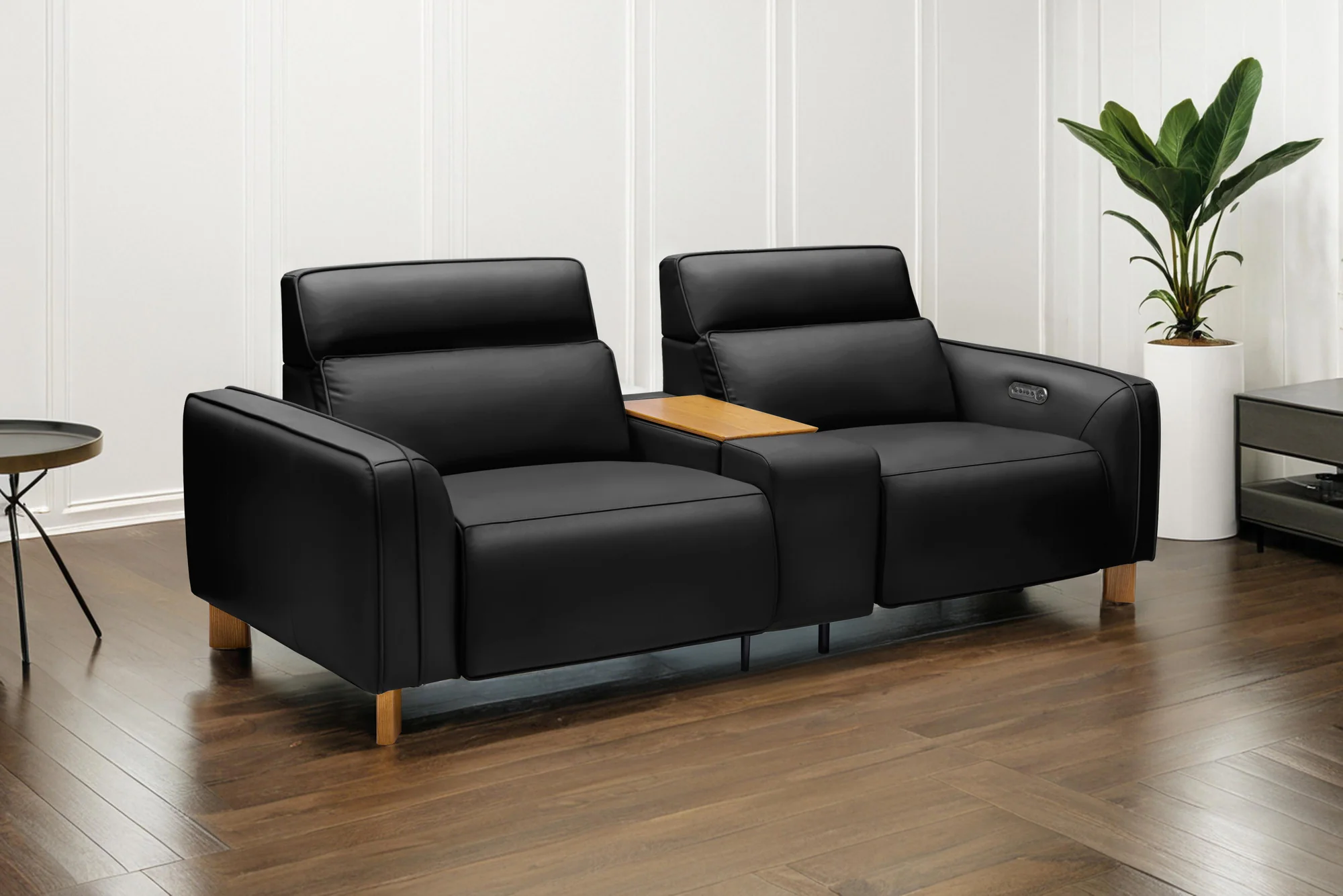 Lesley Leather Dual Recliner Lounge with Console - Image 18