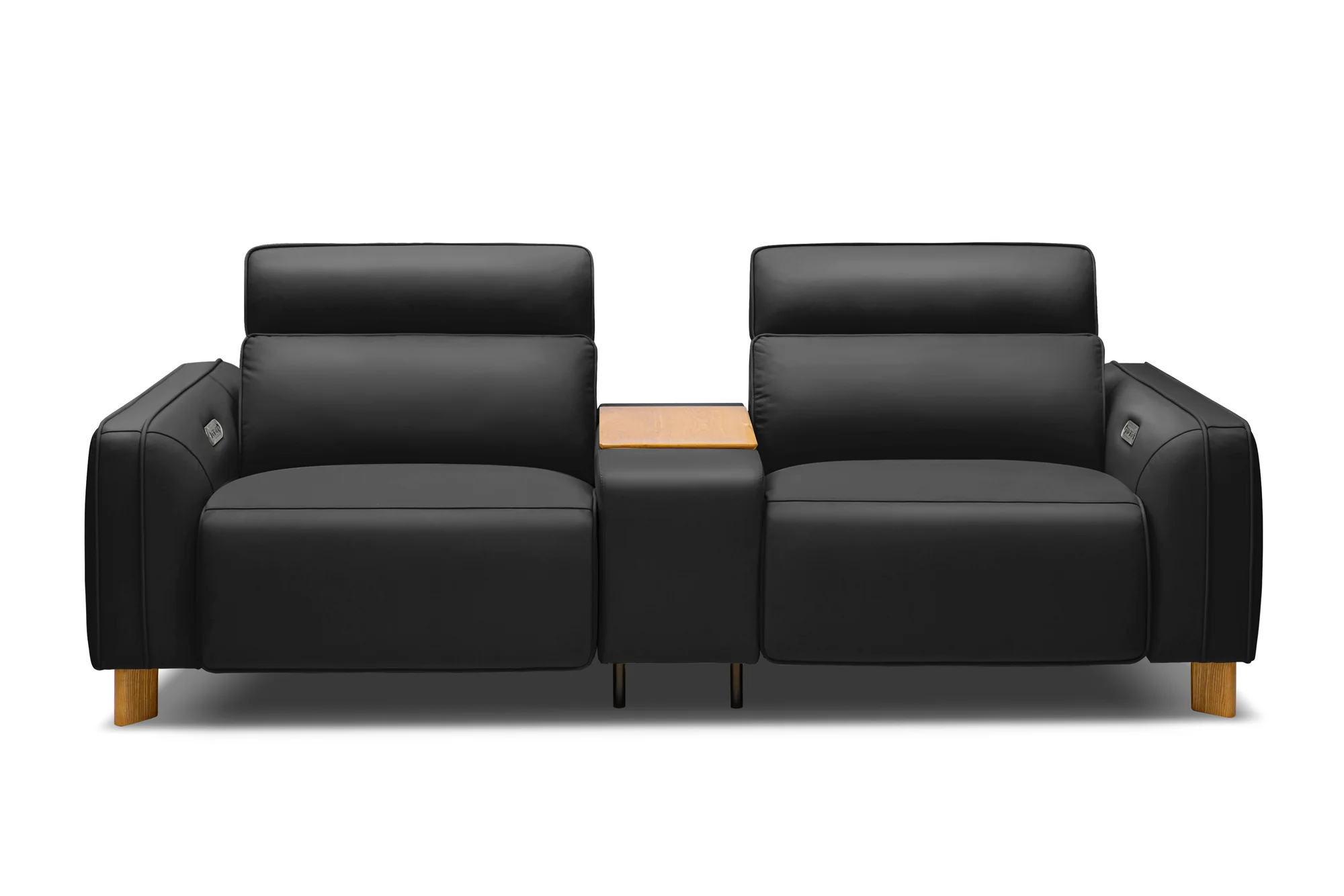 Lesley Leather Dual Recliner Lounge with Console - Image 21