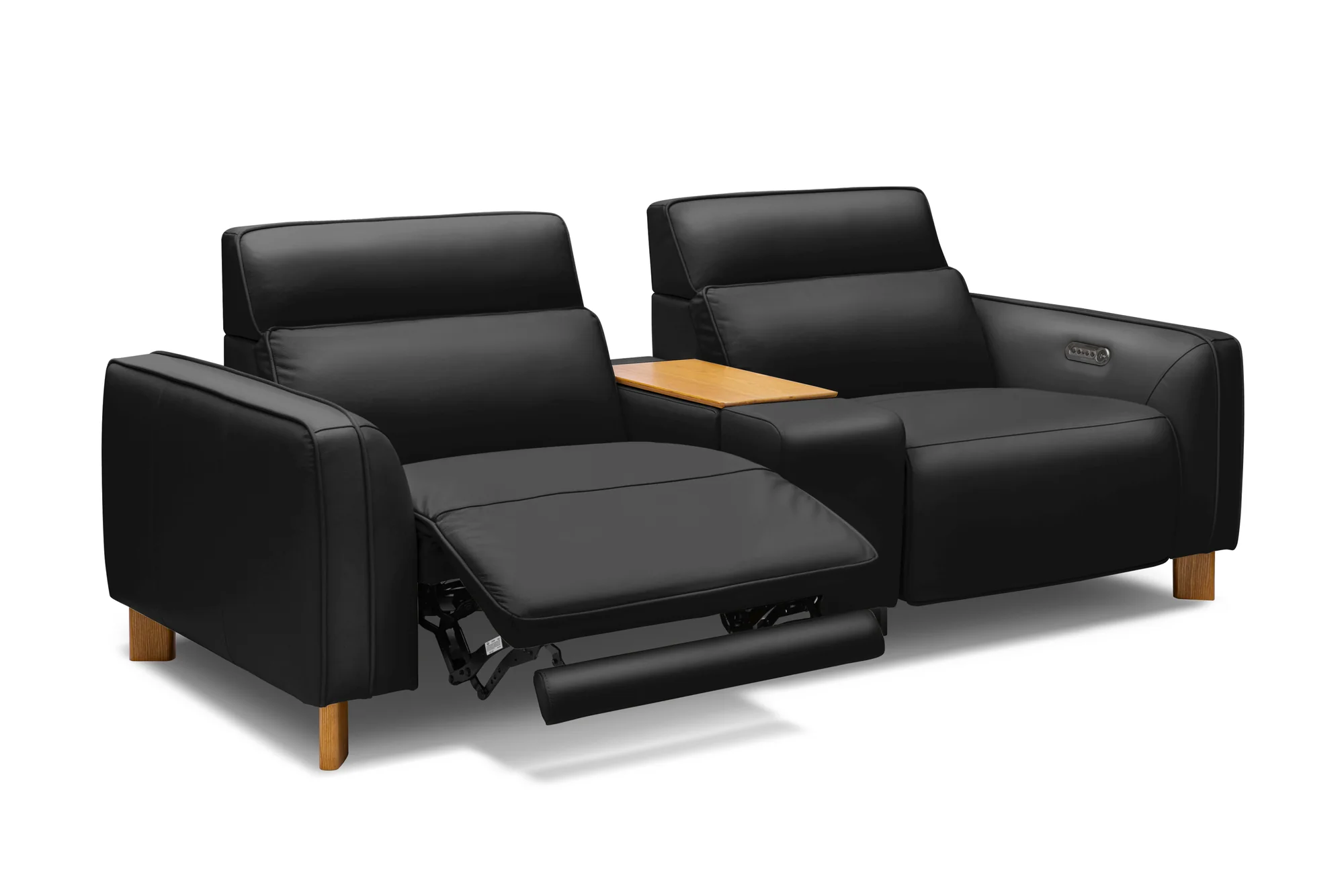 Lesley Leather Dual Recliner Lounge with Console - Image 22