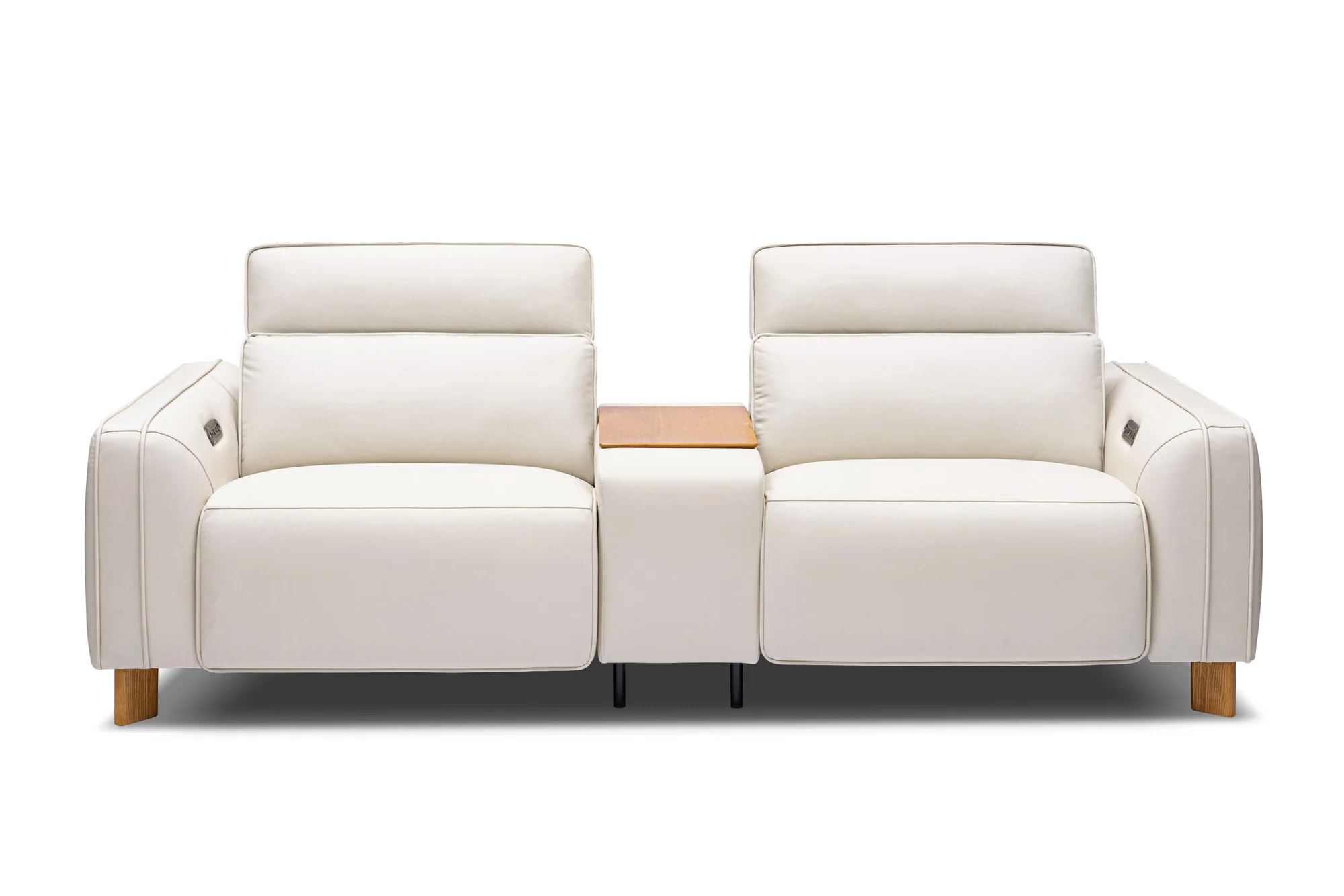 Lesley Leather Dual Recliner Lounge with Console - Image 5