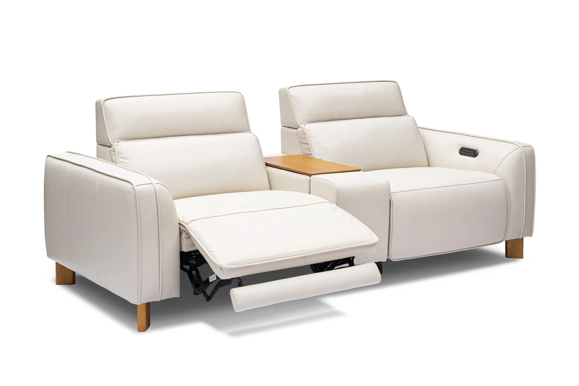 Lesley Leather Dual Recliner Lounge with Console - Image 6