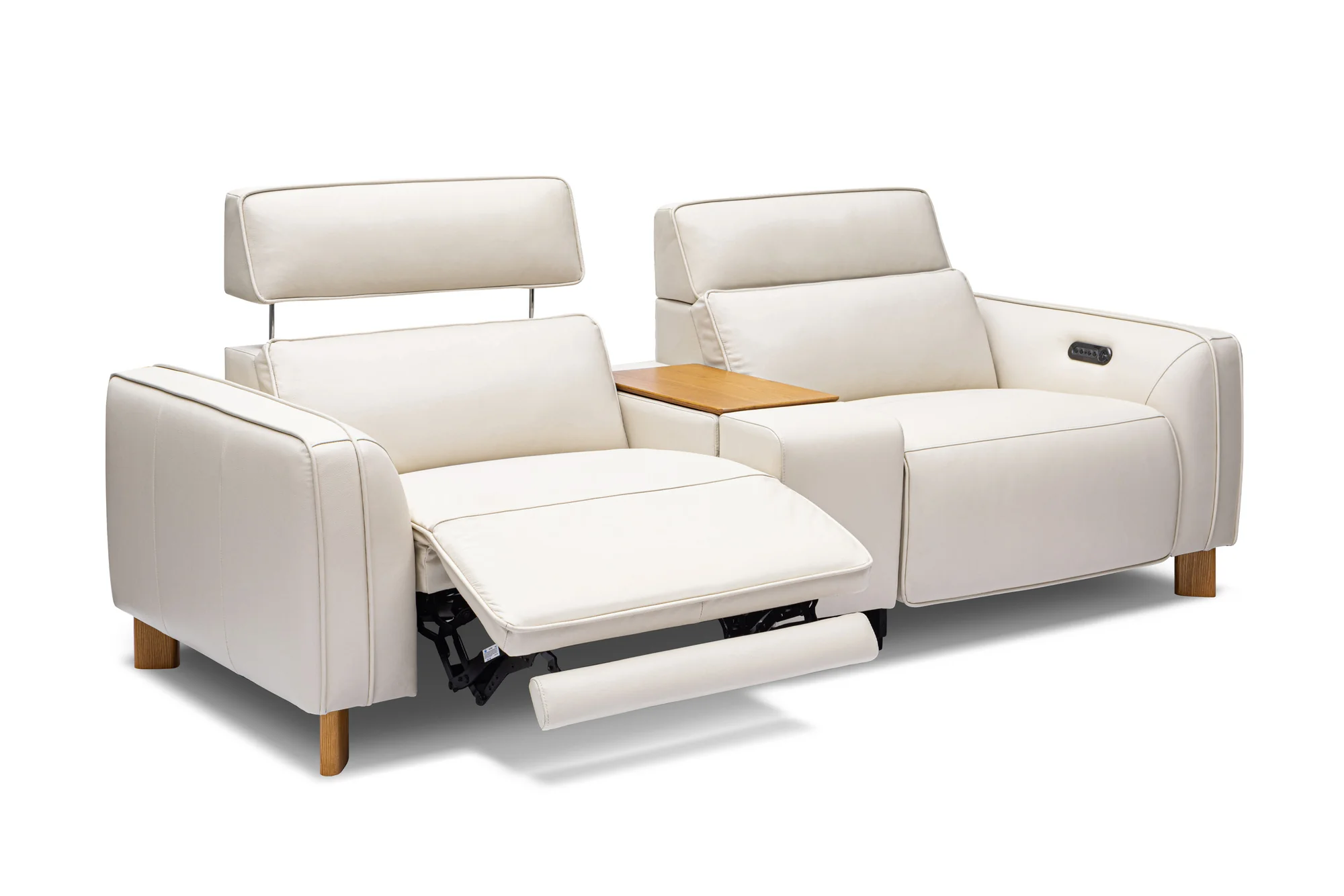 Lesley Leather Dual Recliner Lounge with Console - Image 7