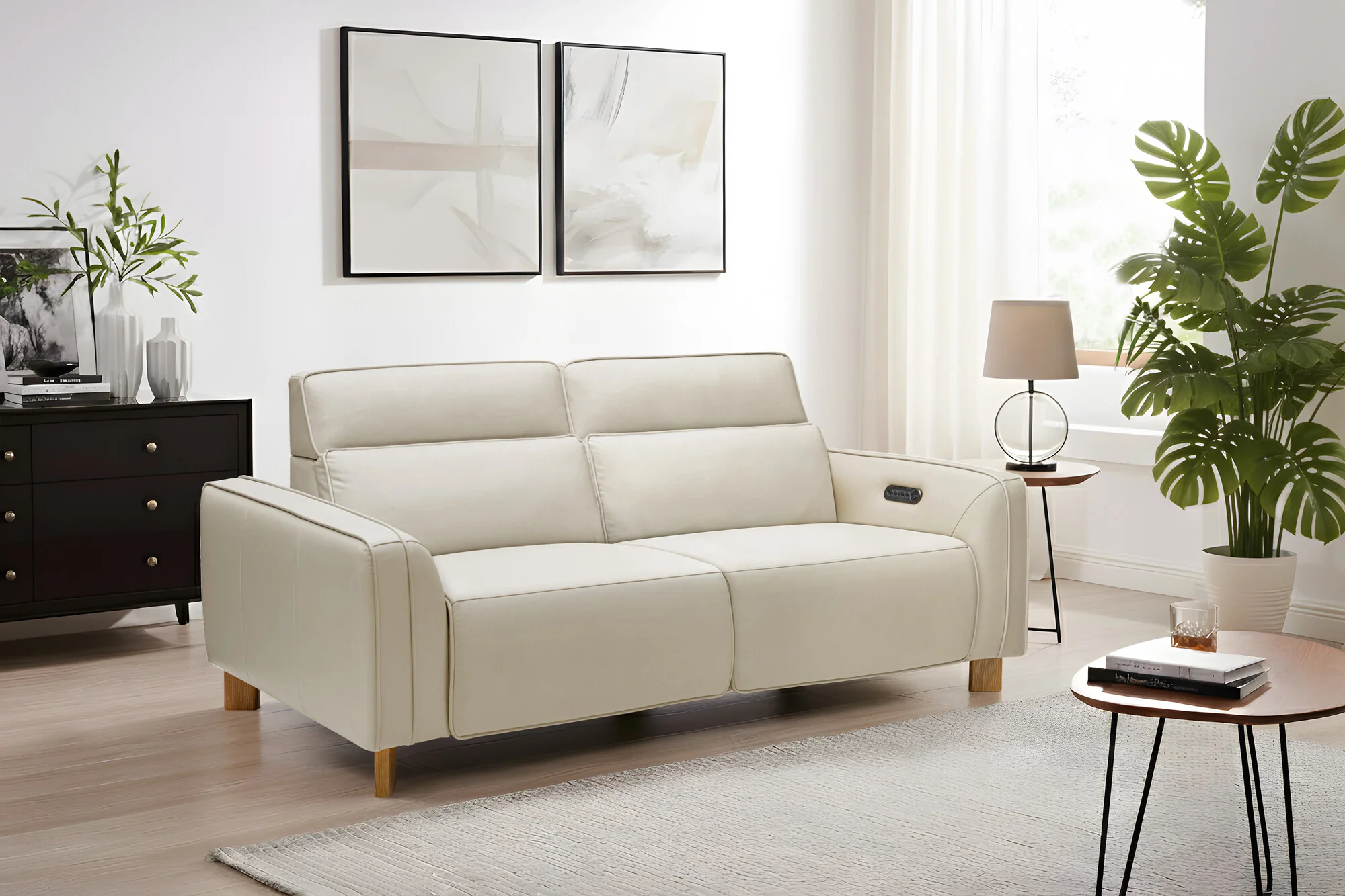 Lesley Leather Recliner Lounge - Image 2
