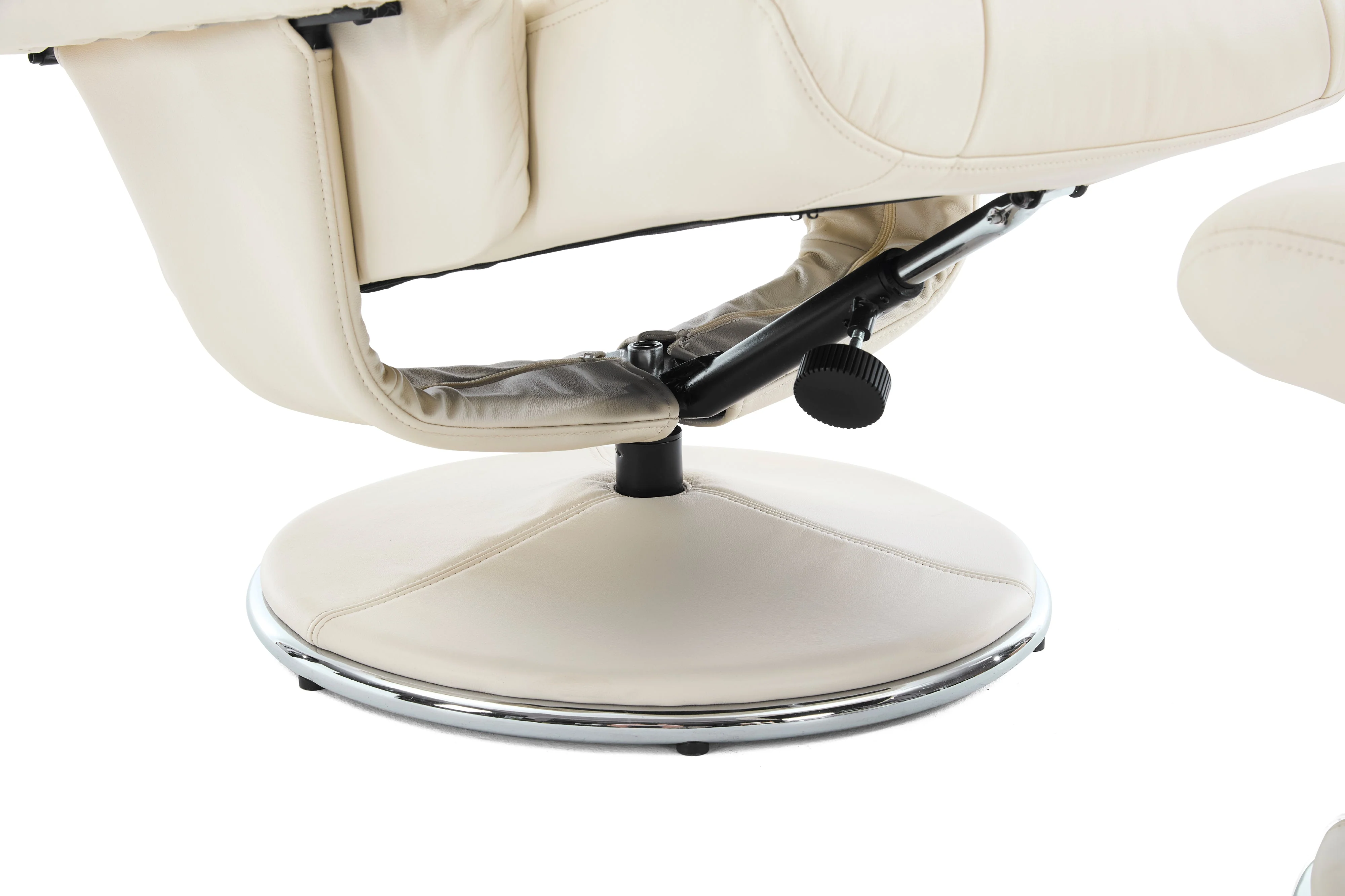 Lucinda Leather Swivel Recliner Chair with Ottoman - Image 11