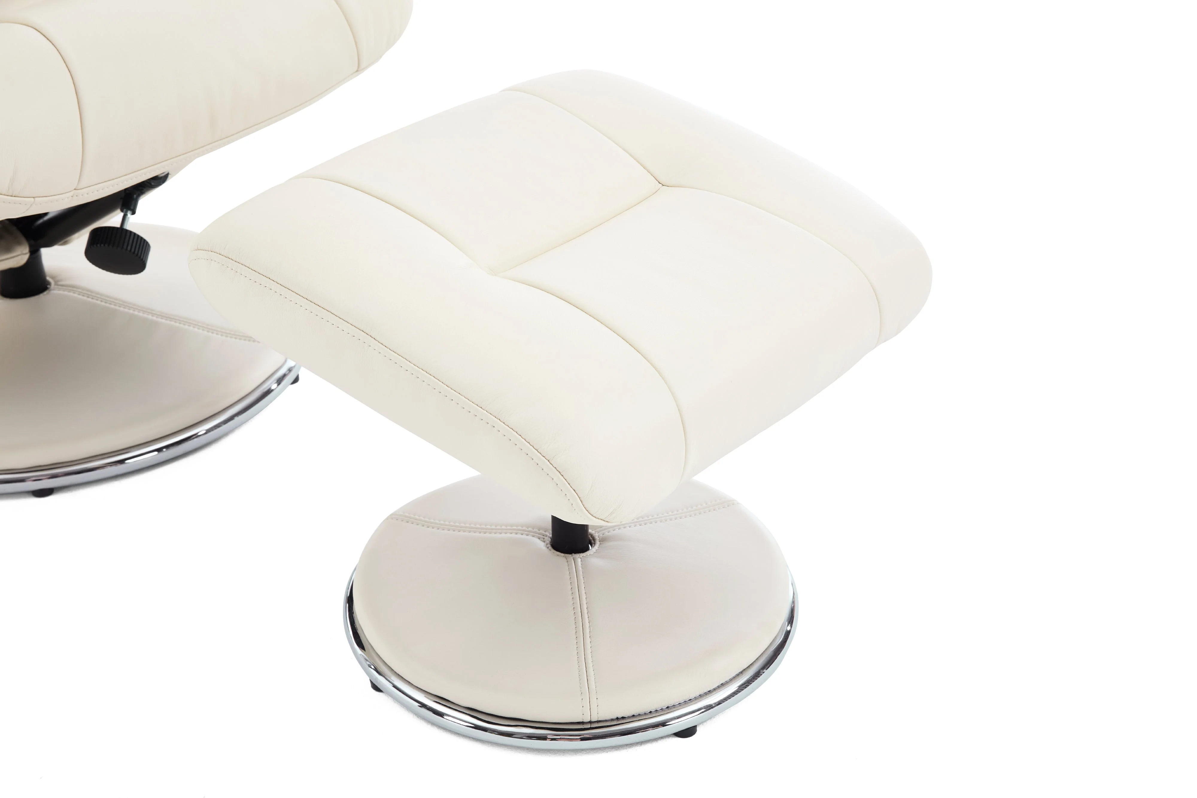 Lucinda Leather Swivel Recliner Chair with Ottoman - Image 12