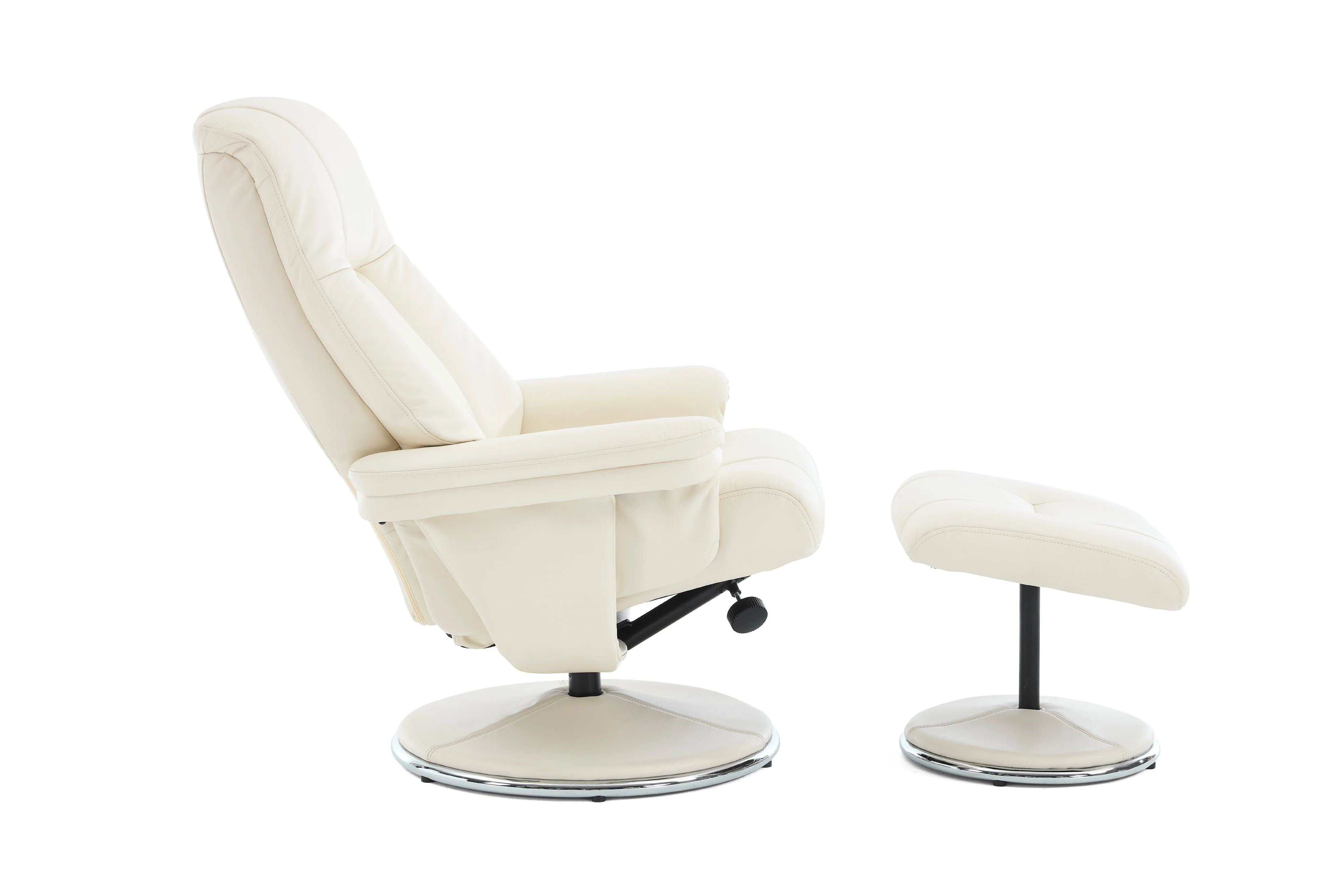Lucinda Leather Swivel Recliner Chair with Ottoman - Image 7