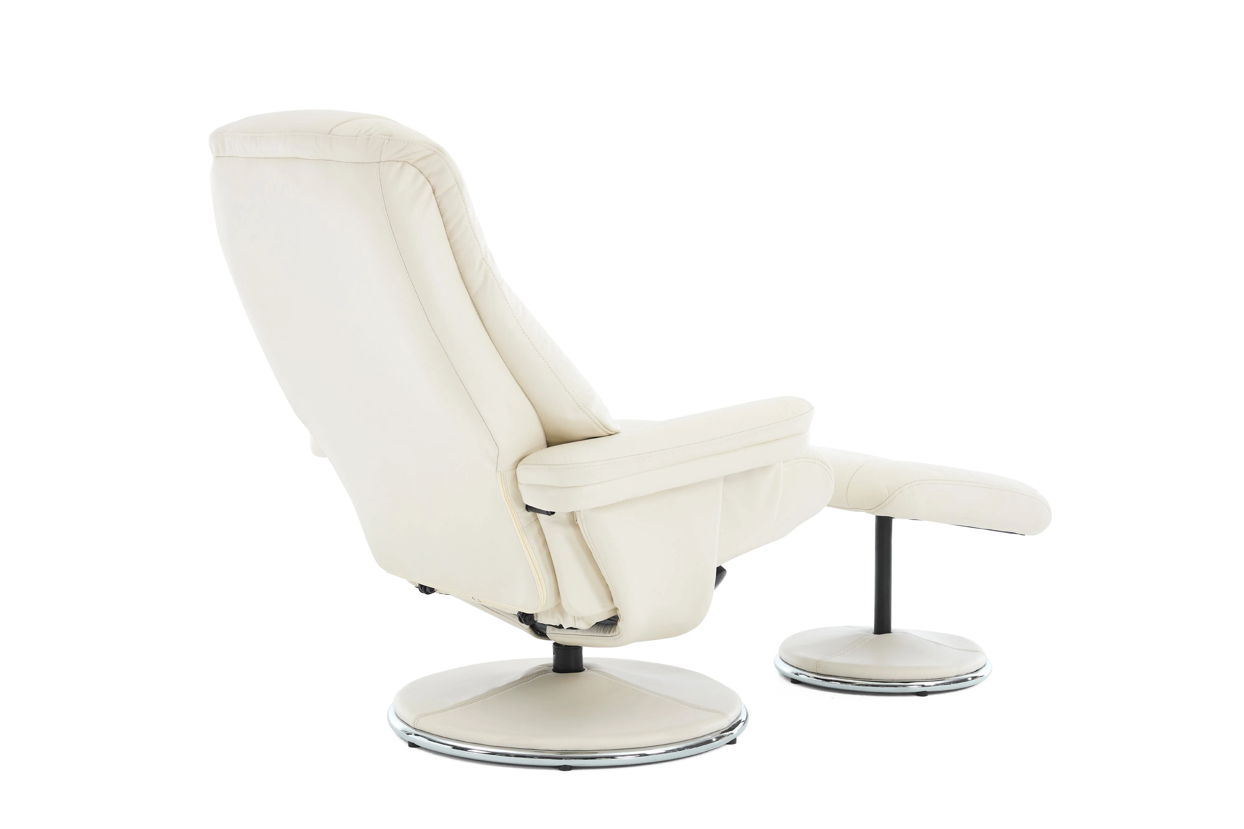 Lucinda Leather Swivel Recliner Chair with Ottoman - Image 8