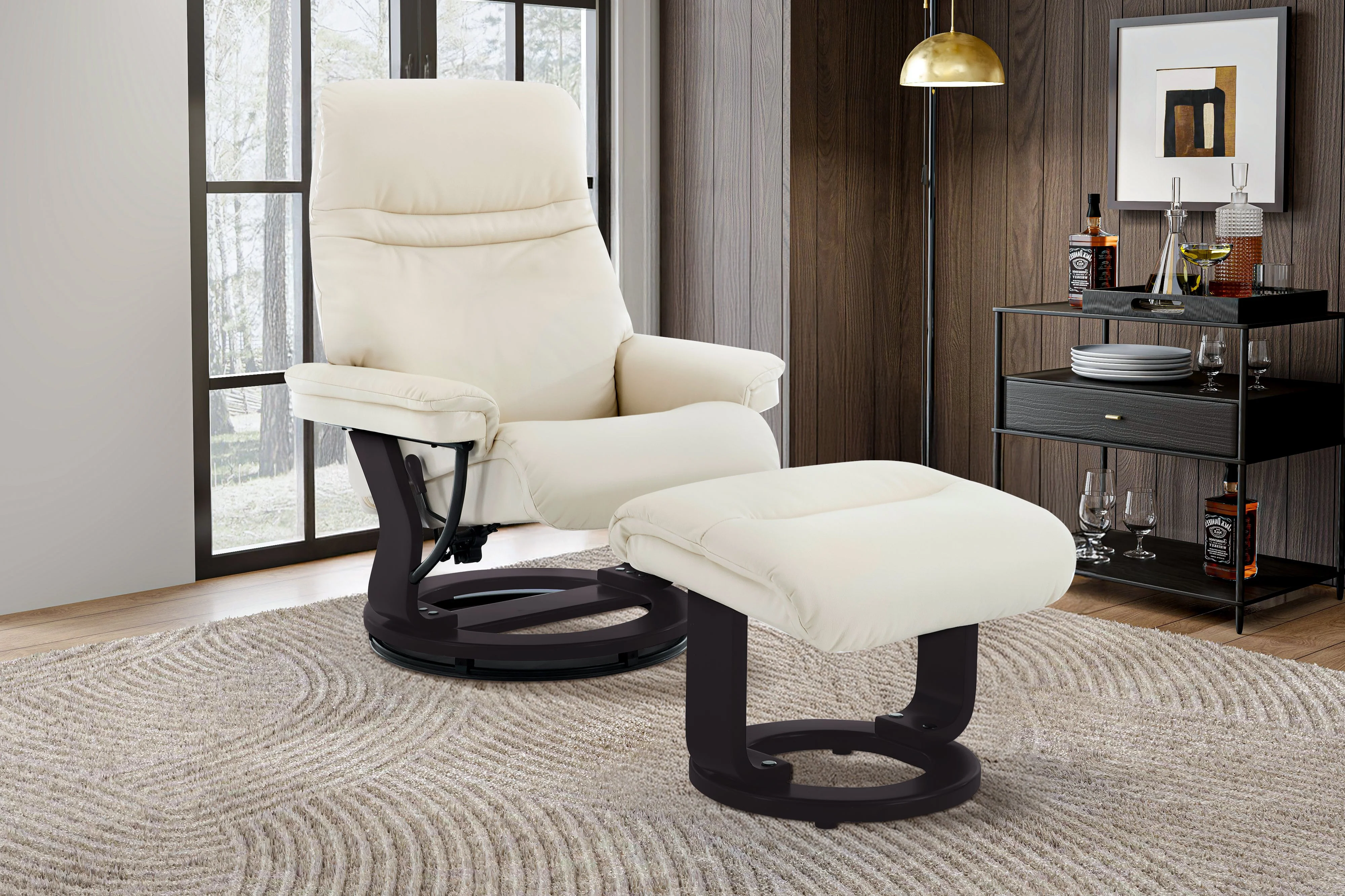 Massimo Leather Recliner with Ottoman - Image 4