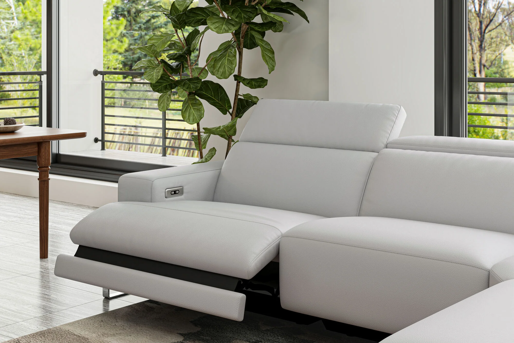 Melania Leather Reclining Corner Sectional Lounge - Image 6