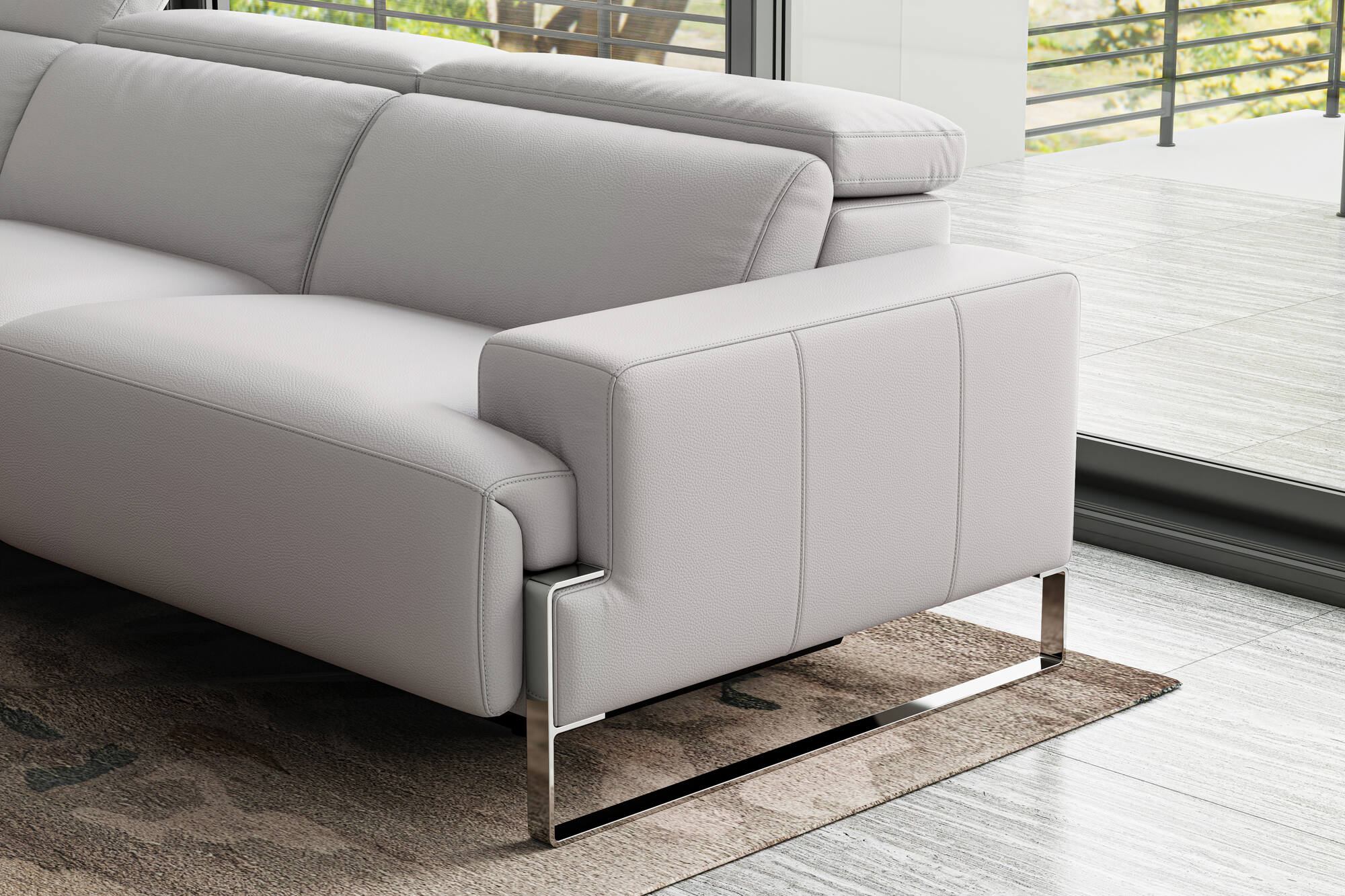 Melania Leather Reclining Corner Sectional Lounge - Image 7