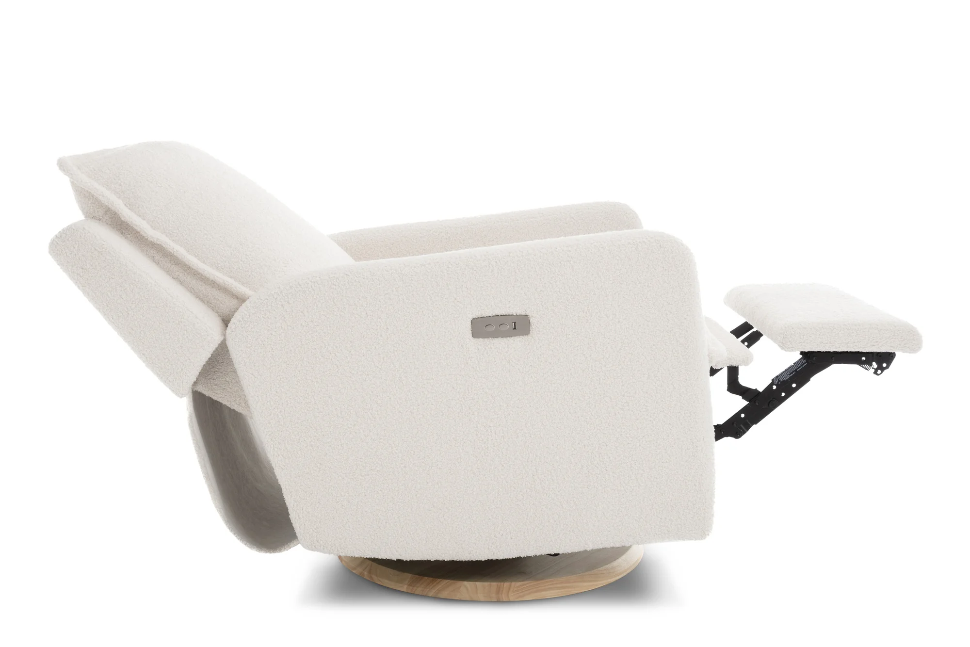 Milo Sheepskin-Finish Fabric Swivel Recliner Chair - Image 10