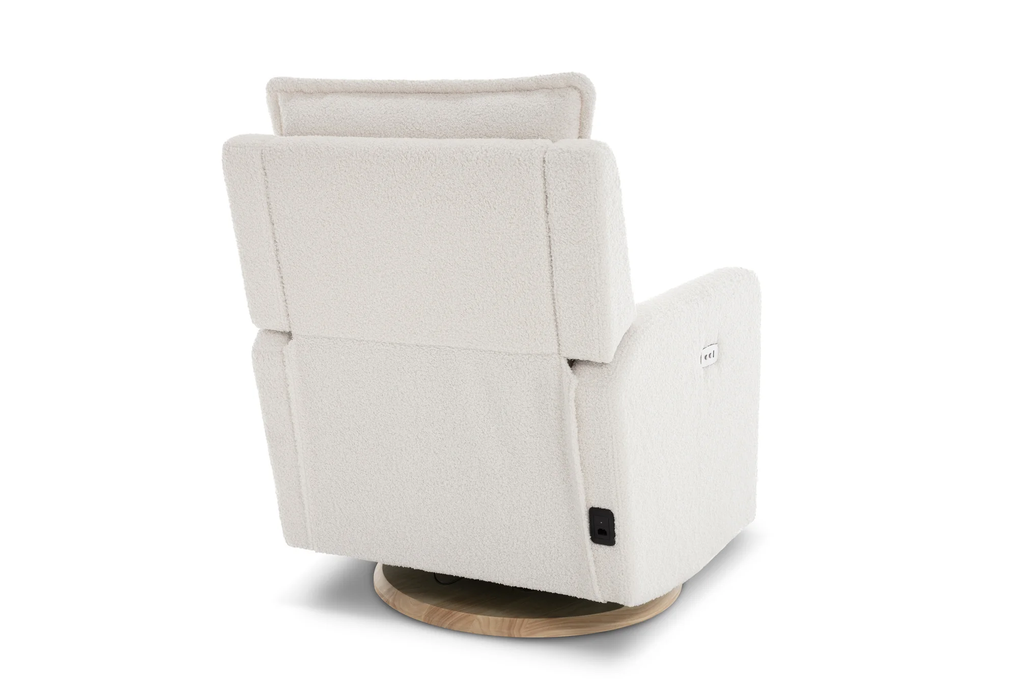 Milo Sheepskin-Finish Fabric Swivel Recliner Chair - Image 11