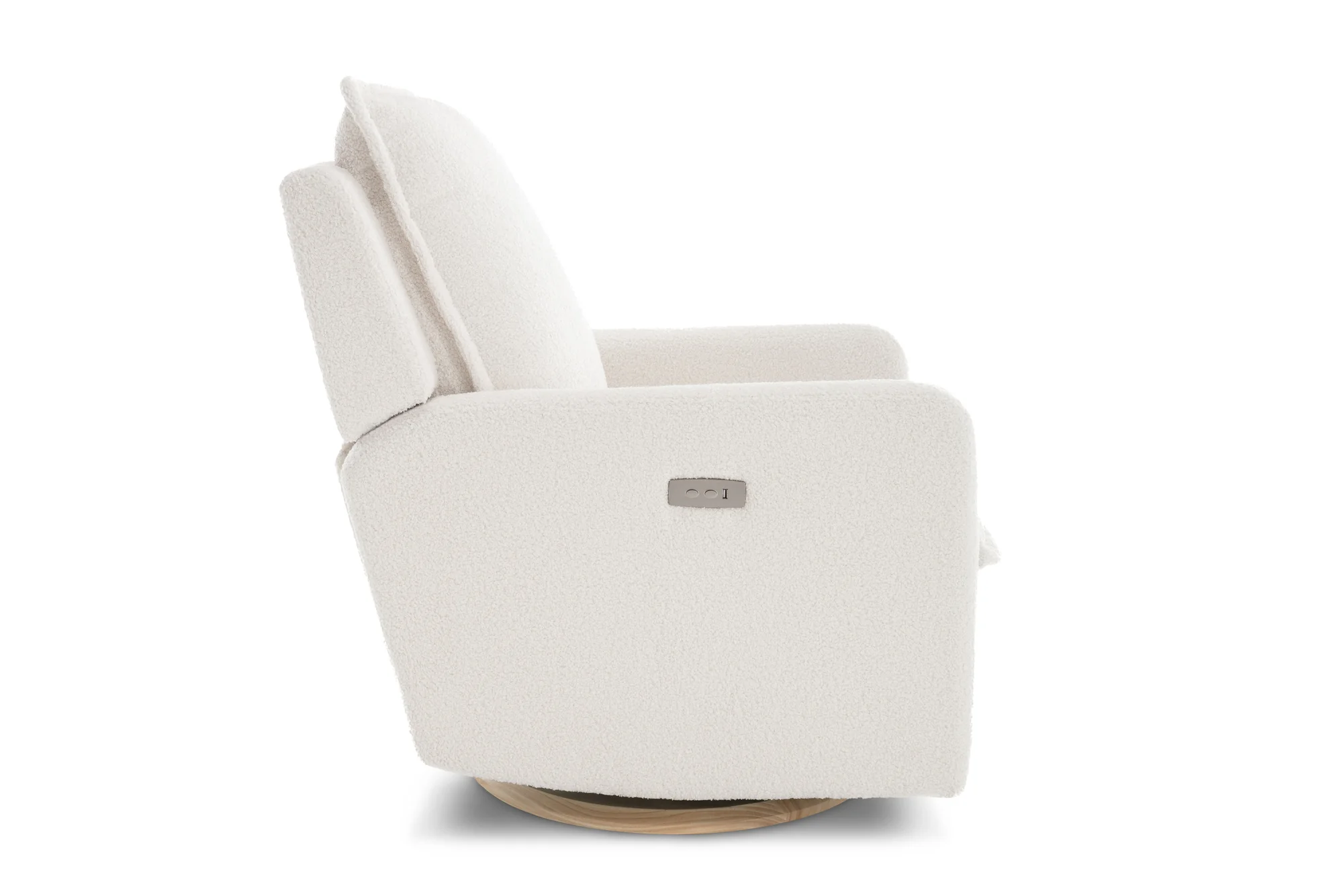 Milo Sheepskin-Finish Fabric Swivel Recliner Chair - Image 9