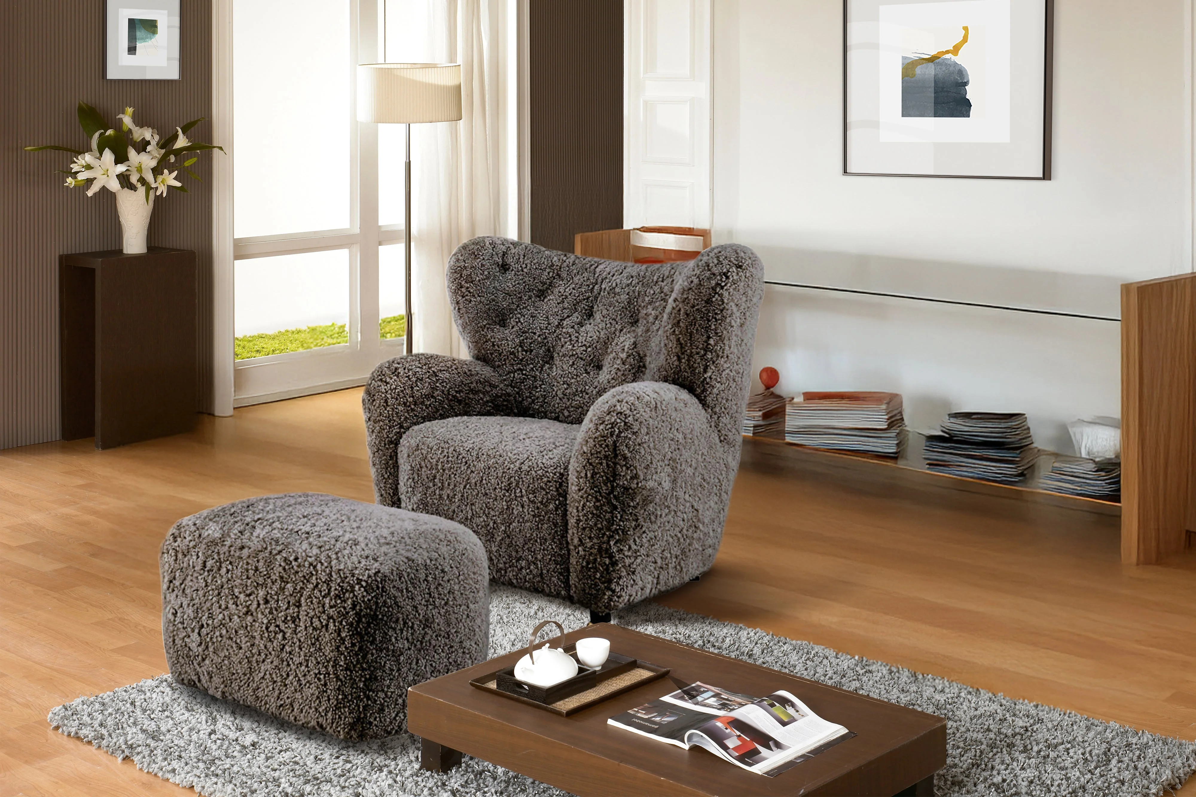 Misty Genuine Sheepskin Accent Chair - Image 4